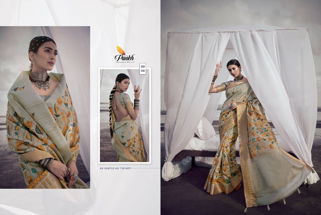 Chhapa Vol-1 By Pankh Creation 2901 To 2911 Series Indian Traditional Wear Collection Beautiful Stylish Fancy Colorful Party Wear & Occasional Wear Silk Sarees At Wholesale Price