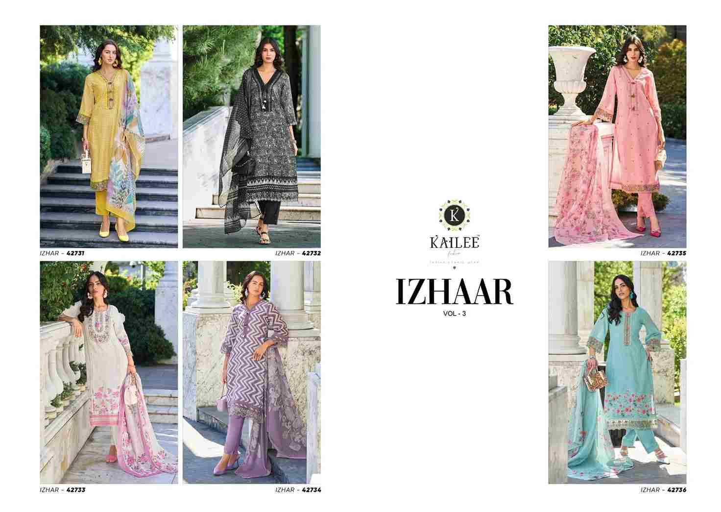 Izhaar Vol-3 By Kailee 42731 To 42736 Series Beautiful Stylish Festive Suits Fancy Colorful Casual Wear & Ethnic Wear & Ready To Wear Pure Linen Print Dresses At Wholesale Price