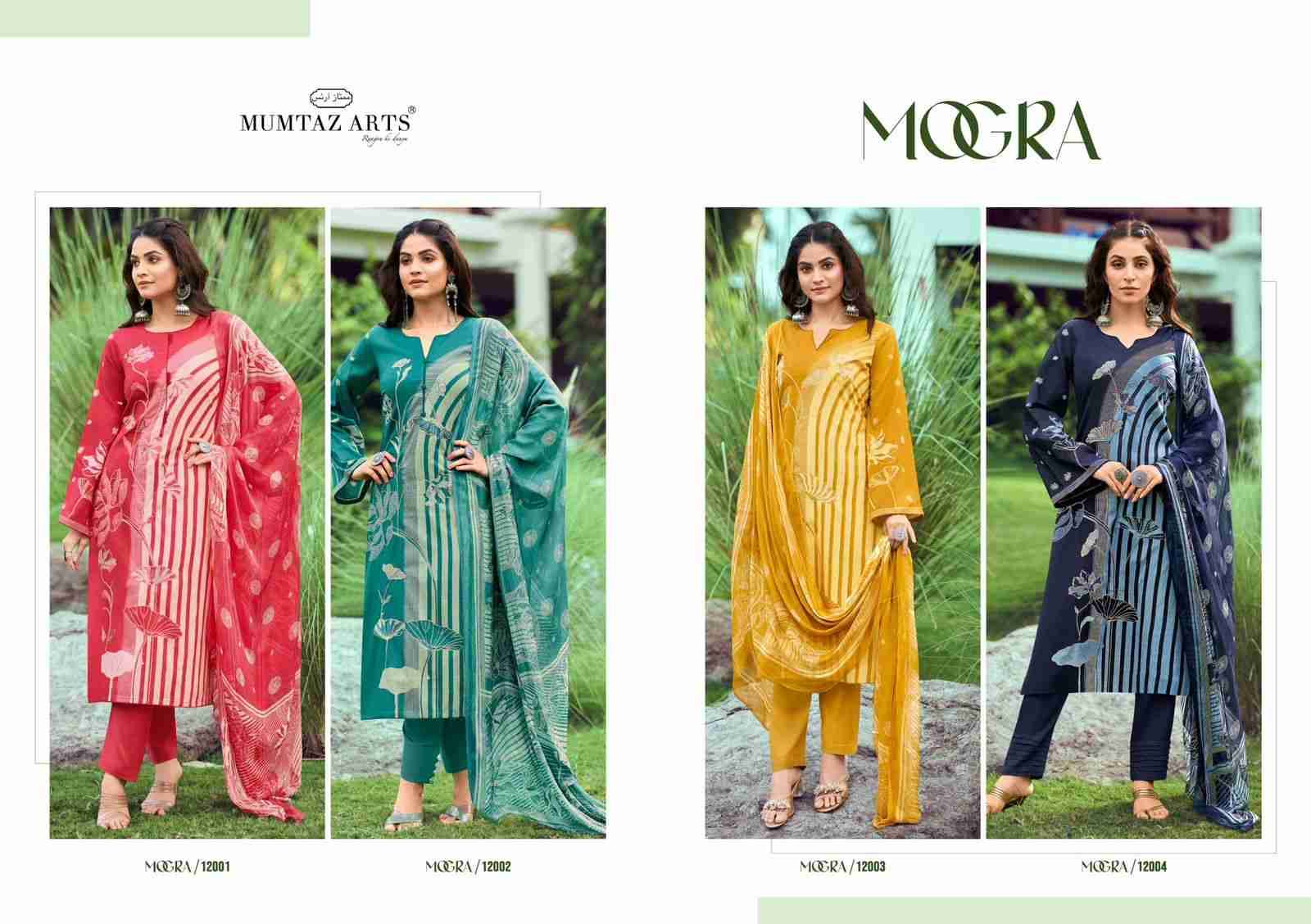 Mogra By Mumtaz Arts 12001 To 12004 Series Beautiful Stylish Festive Suits Fancy Colorful Casual Wear & Ethnic Wear & Ready To Wear Pure Cambric Cotton Print Dresses At Wholesale Price