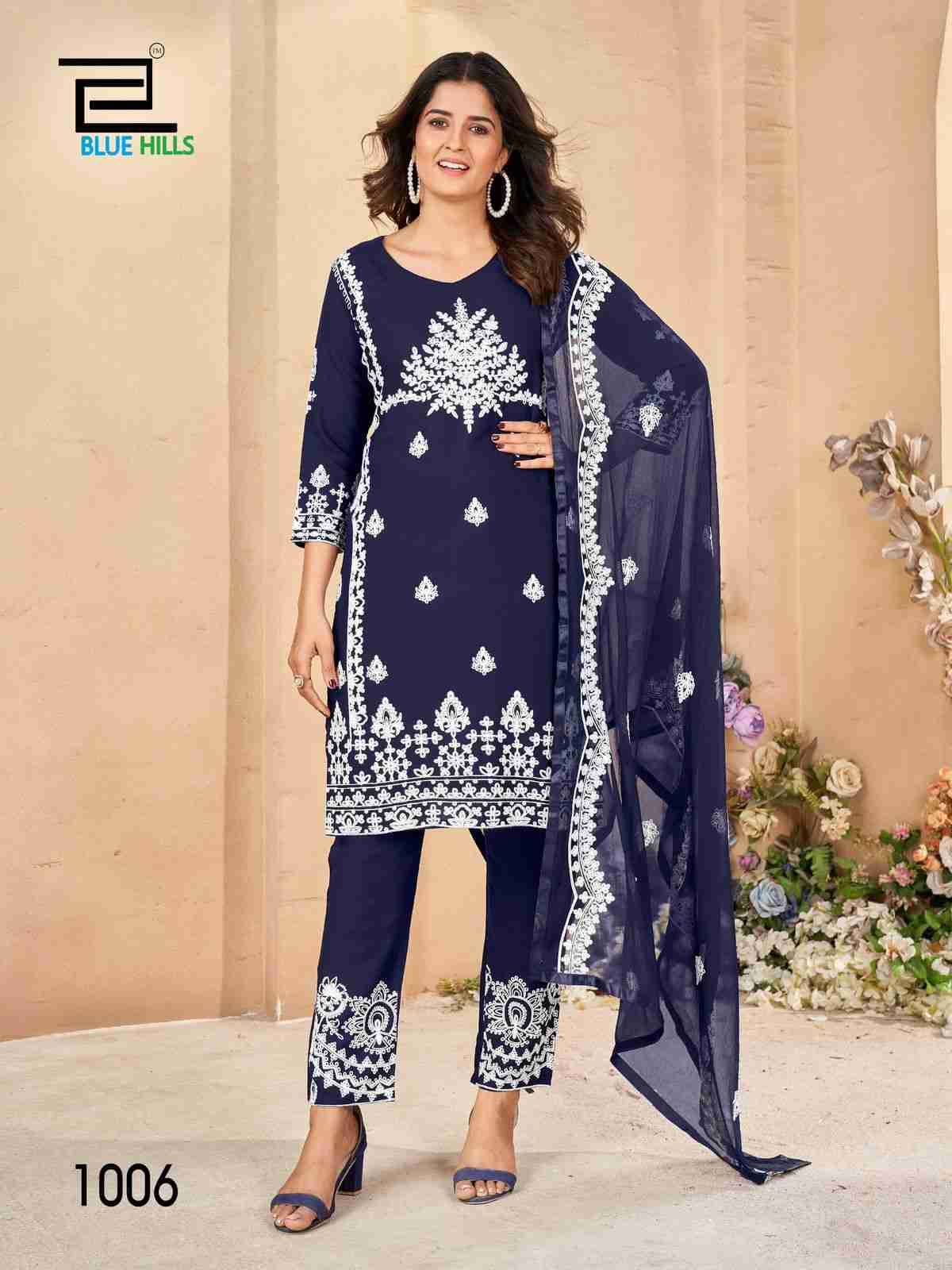 Galaxy By Blue Hills 1001 To 1006 Series Beautiful Stylish Festive Suits Fancy Colorful Casual Wear & Ethnic Wear & Ready To Wear Rayon Embroidered Dresses At Wholesale Price