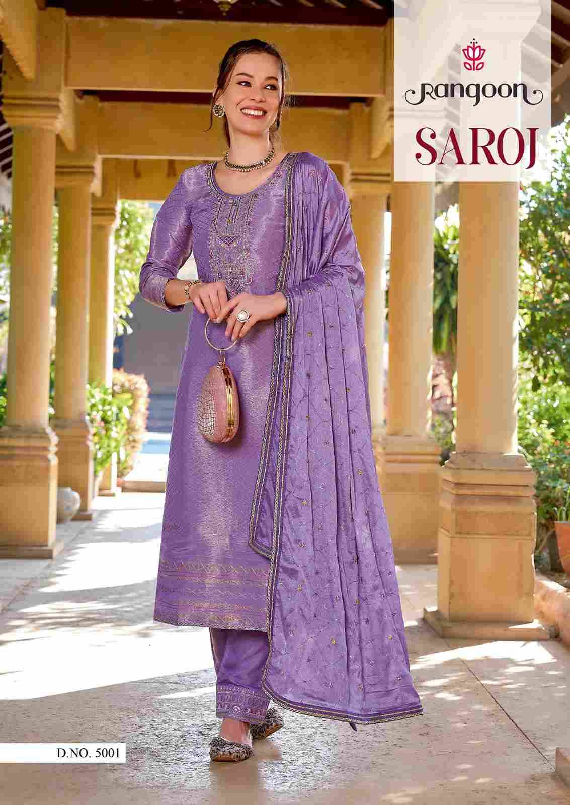 Saroj By Rangoon 5001 To 5004 Series Beautiful Stylish Festive Suits Fancy Colorful Casual Wear & Ethnic Wear & Ready To Wear Pure Viscose Dresses At Wholesale Price