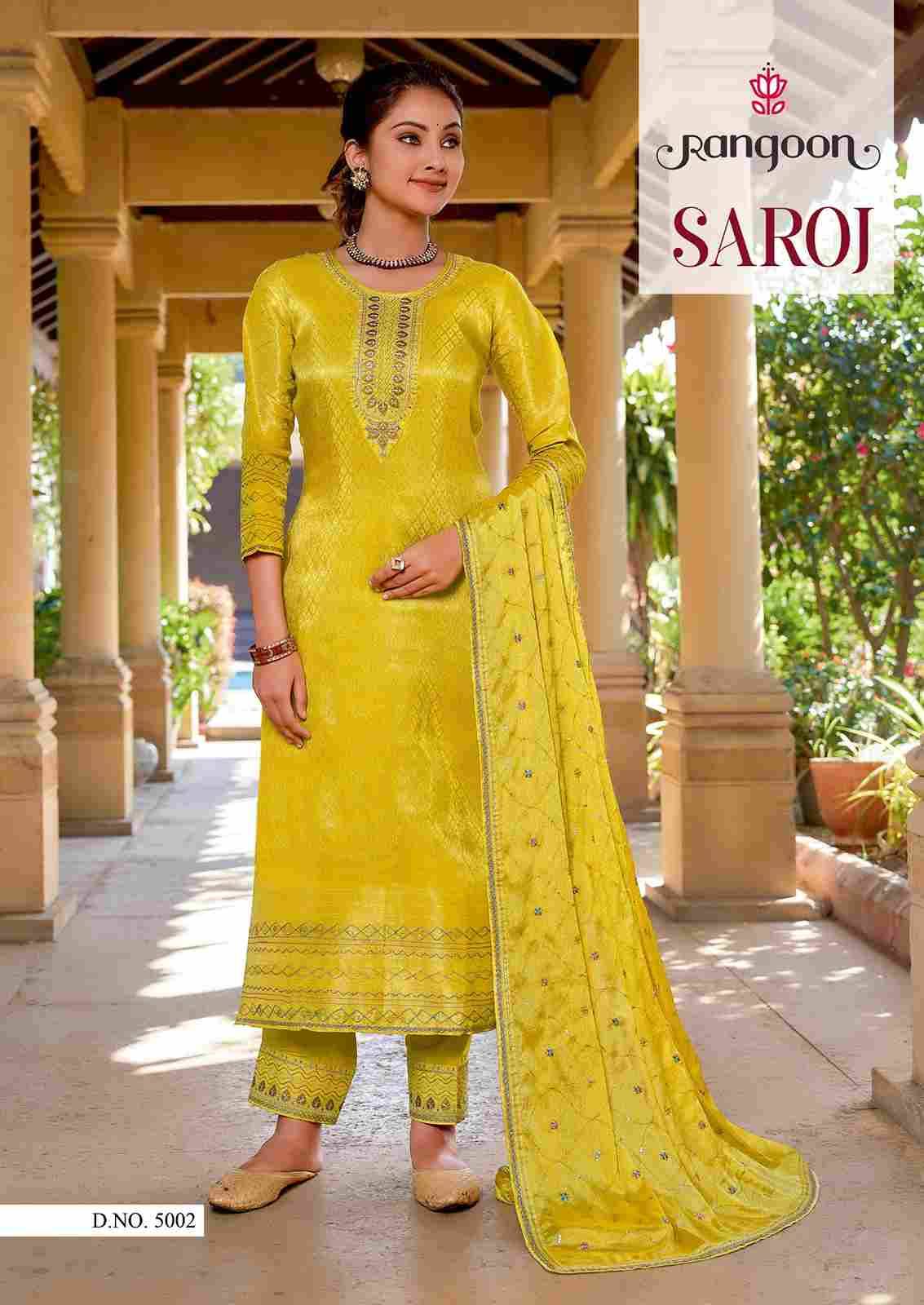 Saroj By Rangoon 5001 To 5004 Series Beautiful Stylish Festive Suits Fancy Colorful Casual Wear & Ethnic Wear & Ready To Wear Pure Viscose Dresses At Wholesale Price