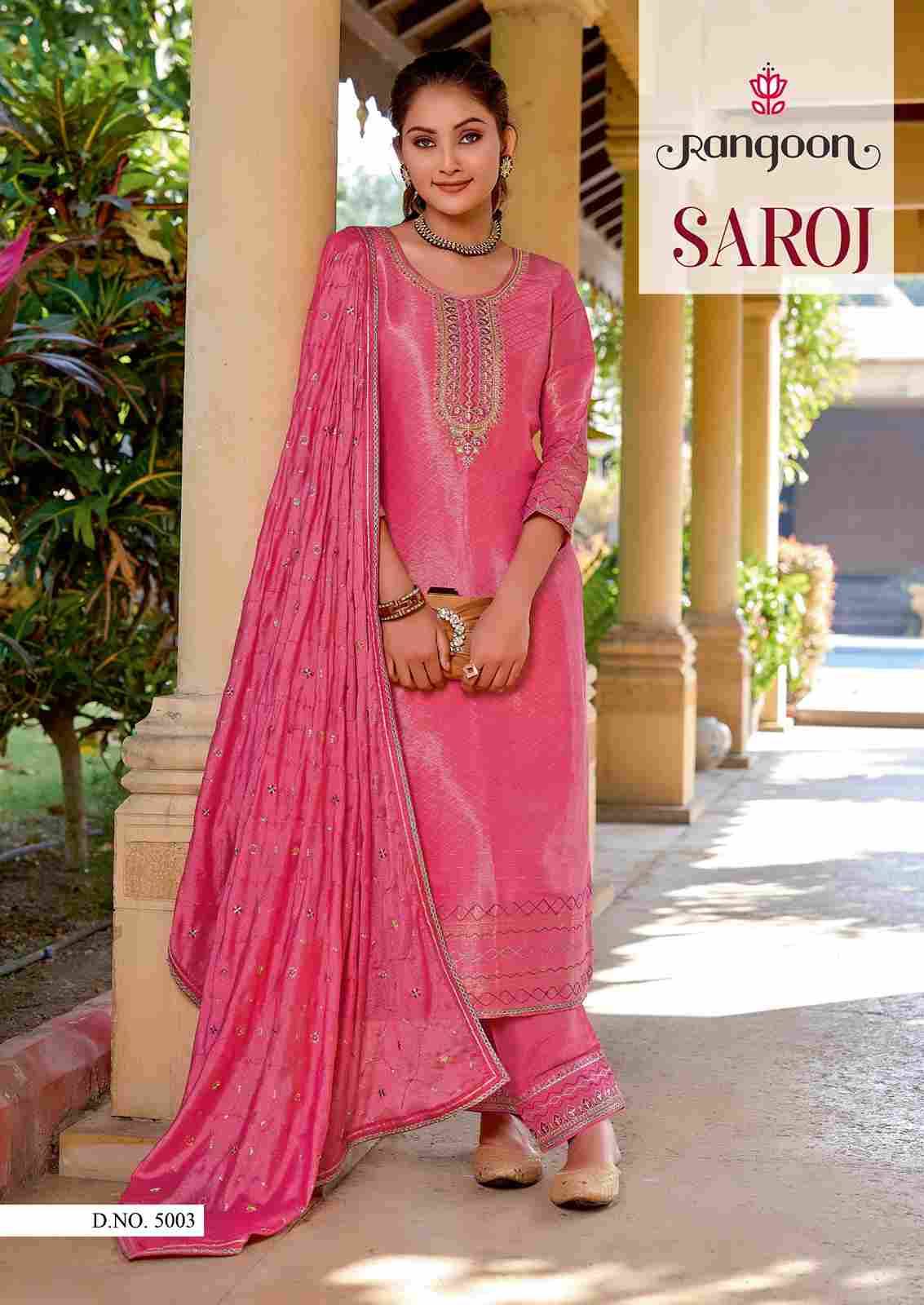 Saroj By Rangoon 5001 To 5004 Series Beautiful Stylish Festive Suits Fancy Colorful Casual Wear & Ethnic Wear & Ready To Wear Pure Viscose Dresses At Wholesale Price