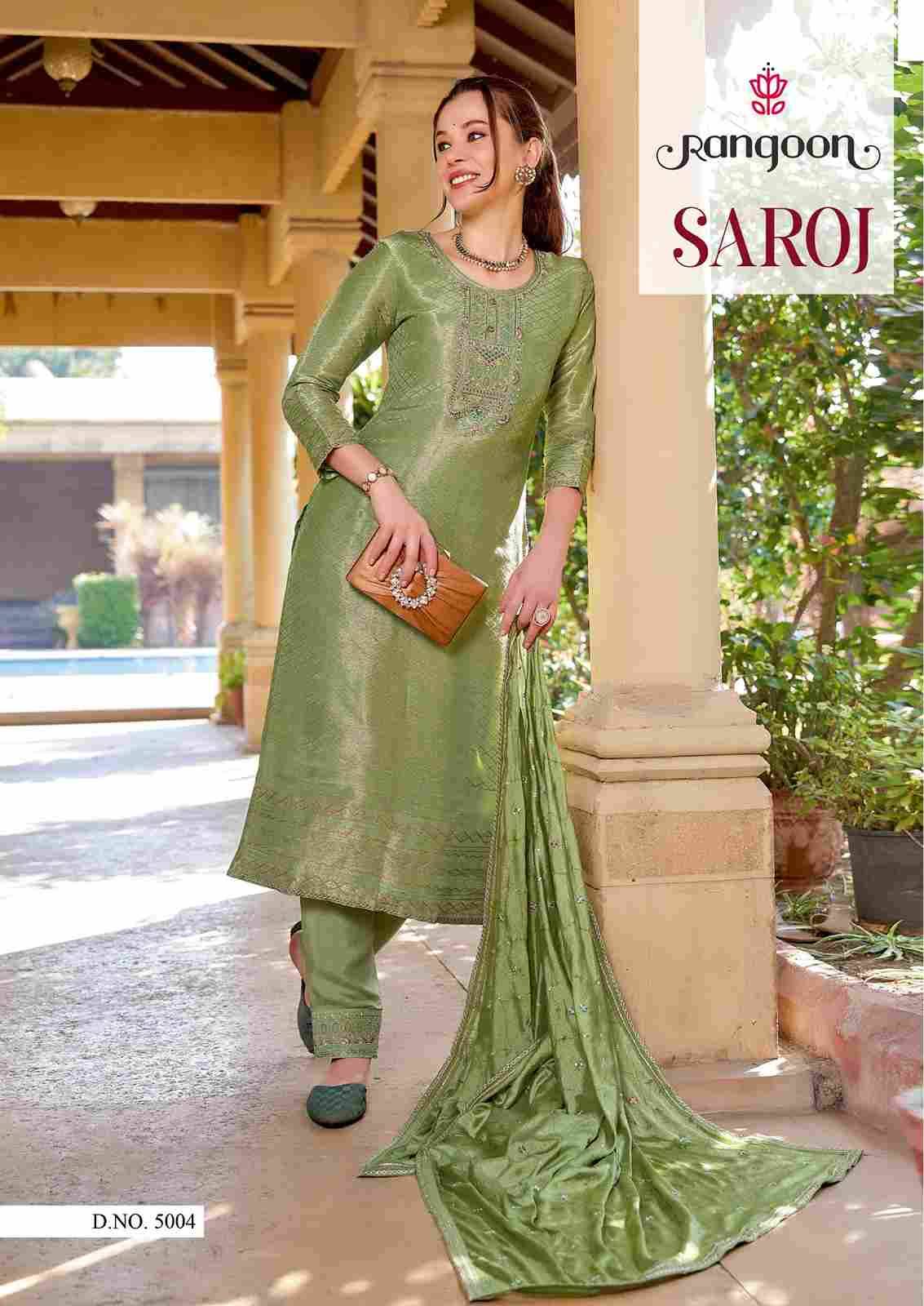 Saroj By Rangoon 5001 To 5004 Series Beautiful Stylish Festive Suits Fancy Colorful Casual Wear & Ethnic Wear & Ready To Wear Pure Viscose Dresses At Wholesale Price