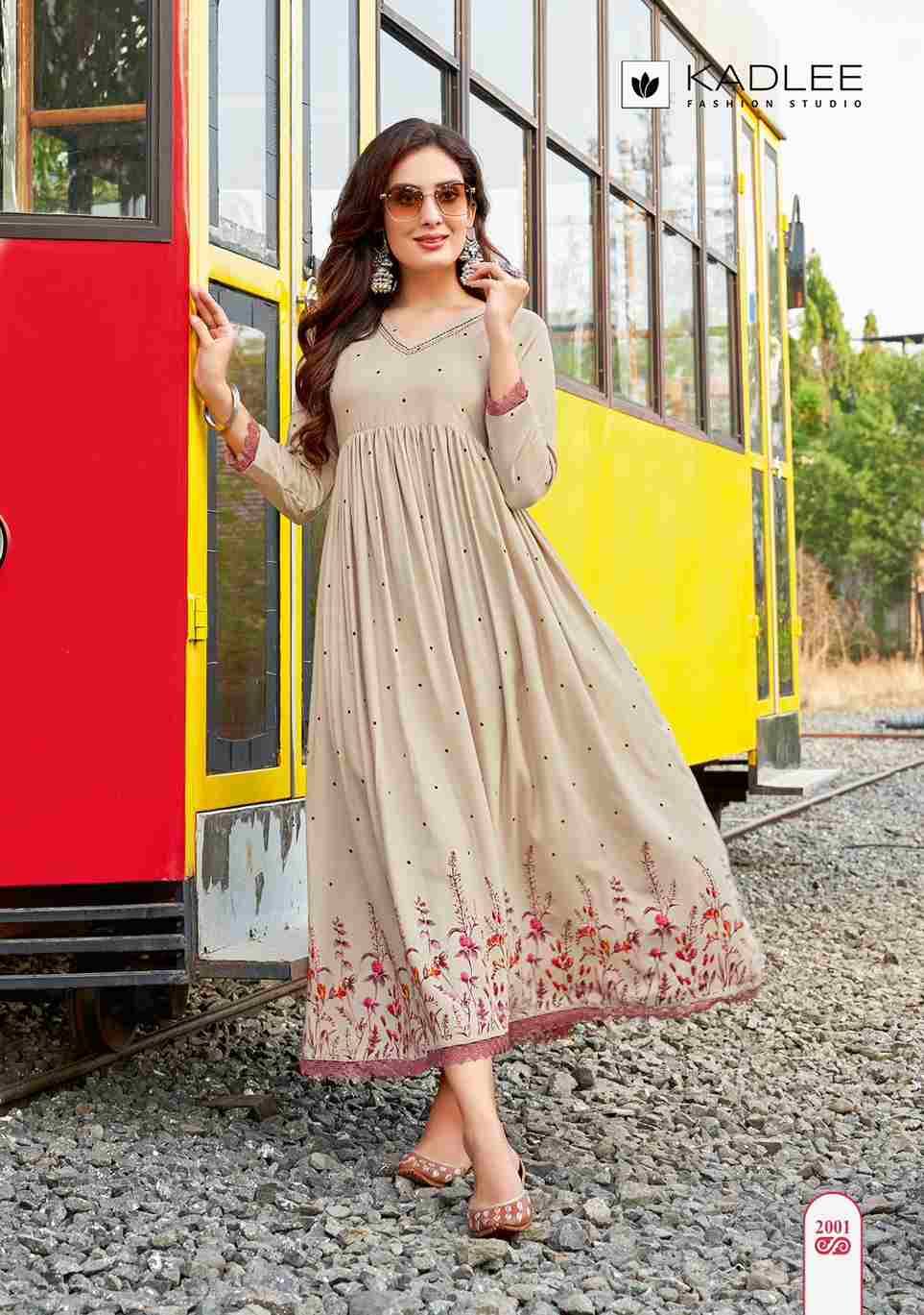 Infinity By Kadlee 2001 To 2006 Series Beautiful Stylish Fancy Colorful Casual Wear & Ethnic Wear Rayon Foil Gowns At Wholesale Price