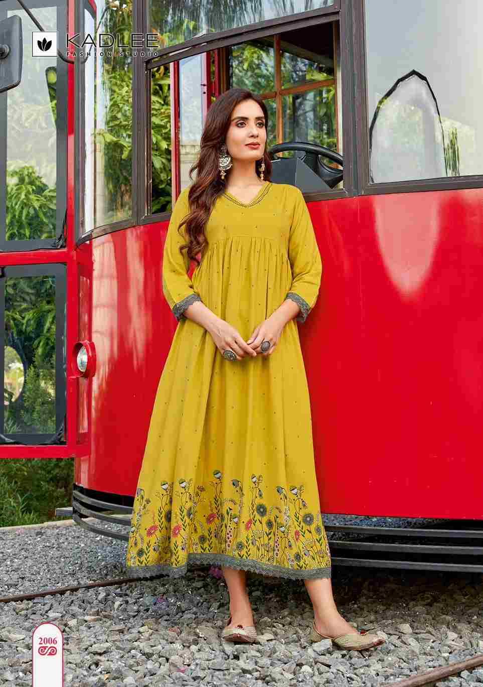 Infinity By Kadlee 2001 To 2006 Series Beautiful Stylish Fancy Colorful Casual Wear & Ethnic Wear Rayon Foil Gowns At Wholesale Price