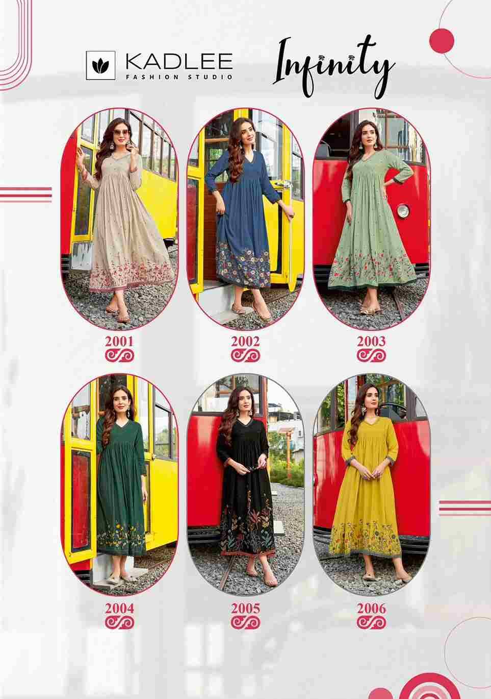 Infinity By Kadlee 2001 To 2006 Series Beautiful Stylish Fancy Colorful Casual Wear & Ethnic Wear Rayon Foil Gowns At Wholesale Price