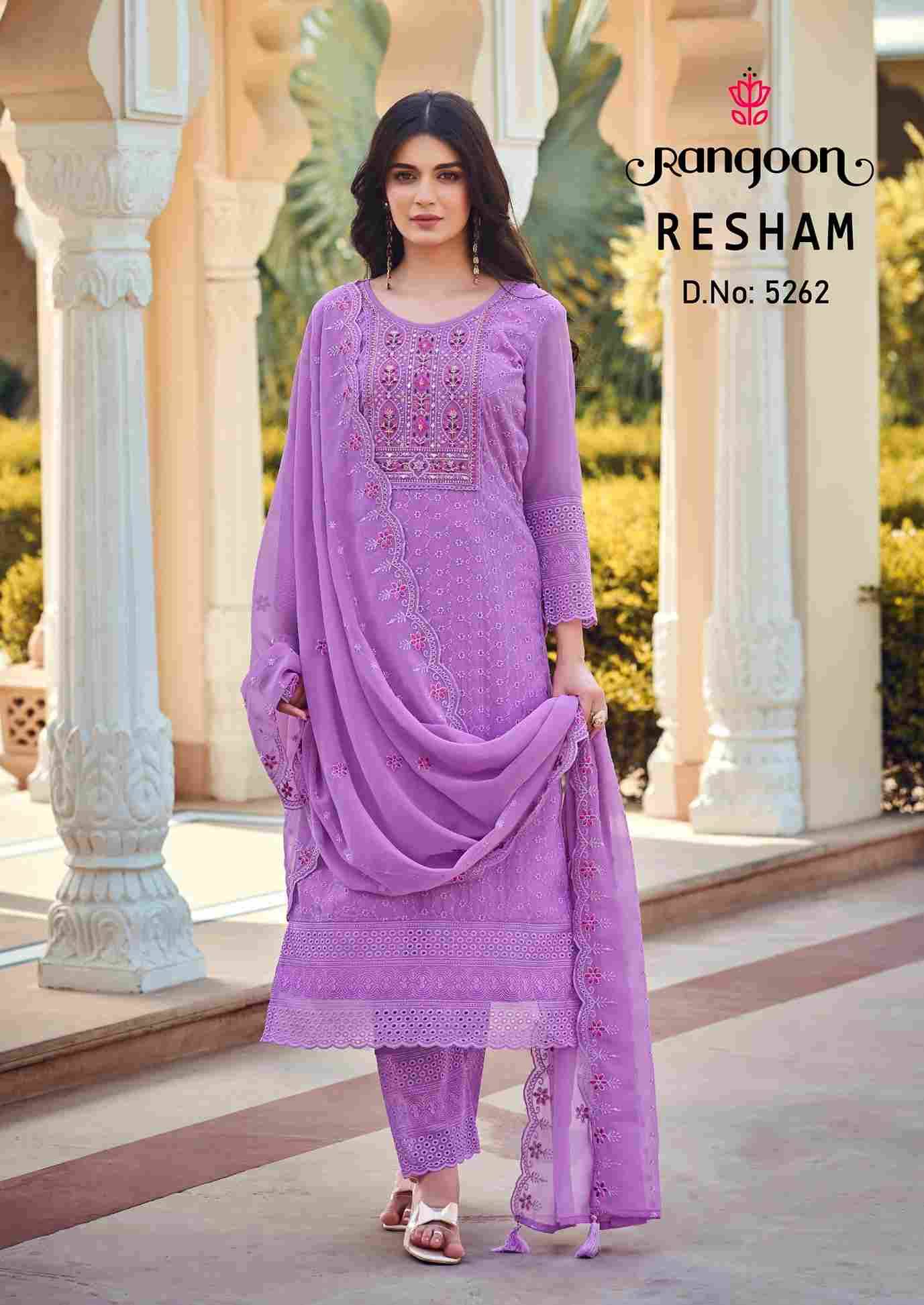 Resham By Rangoon 5261 To 5266 Series Beautiful Stylish Festive Suits Fancy Colorful Casual Wear & Ethnic Wear & Ready To Wear Georgette Embroidered Dresses At Wholesale Price