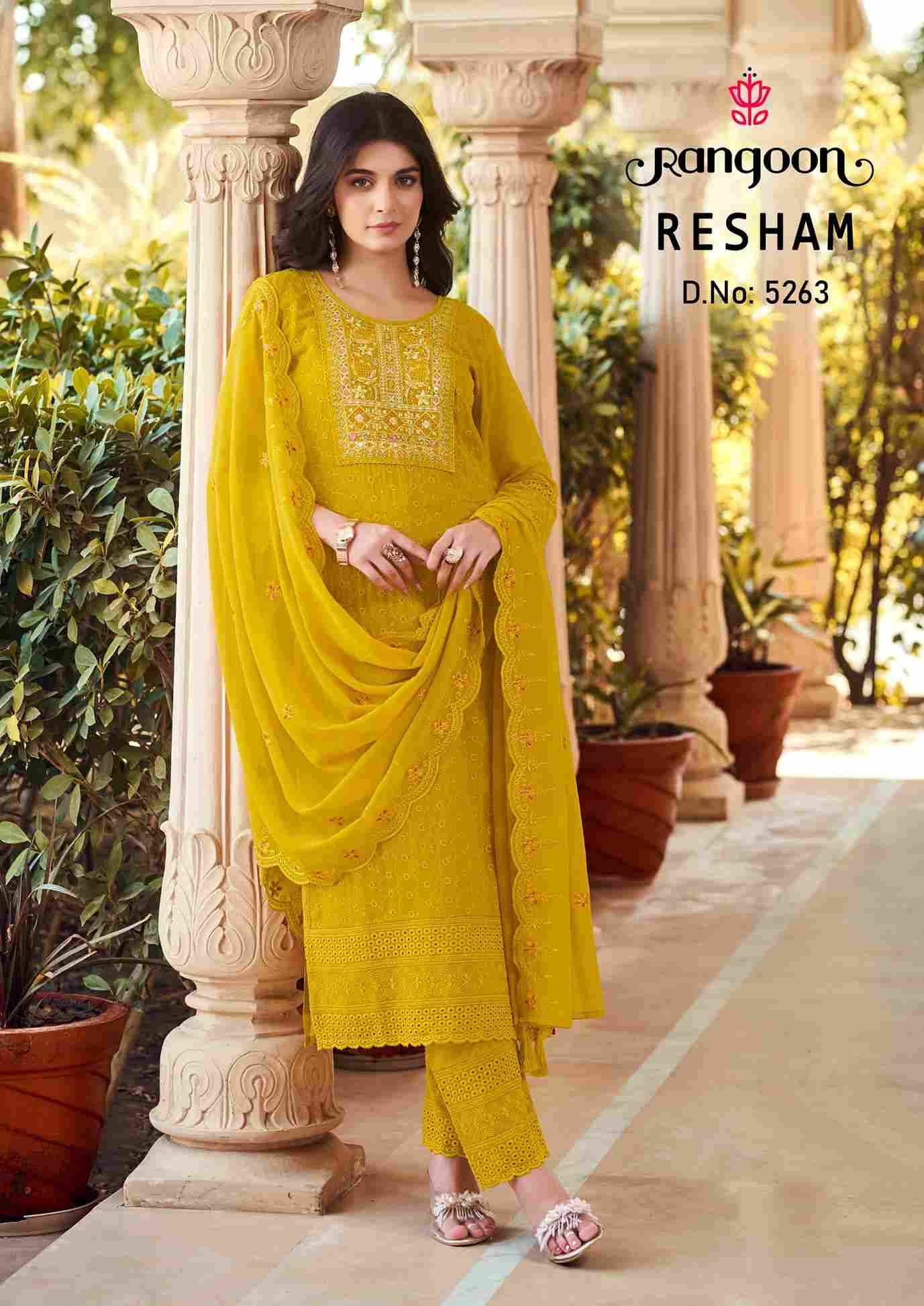 Resham By Rangoon 5261 To 5266 Series Beautiful Stylish Festive Suits Fancy Colorful Casual Wear & Ethnic Wear & Ready To Wear Georgette Embroidered Dresses At Wholesale Price