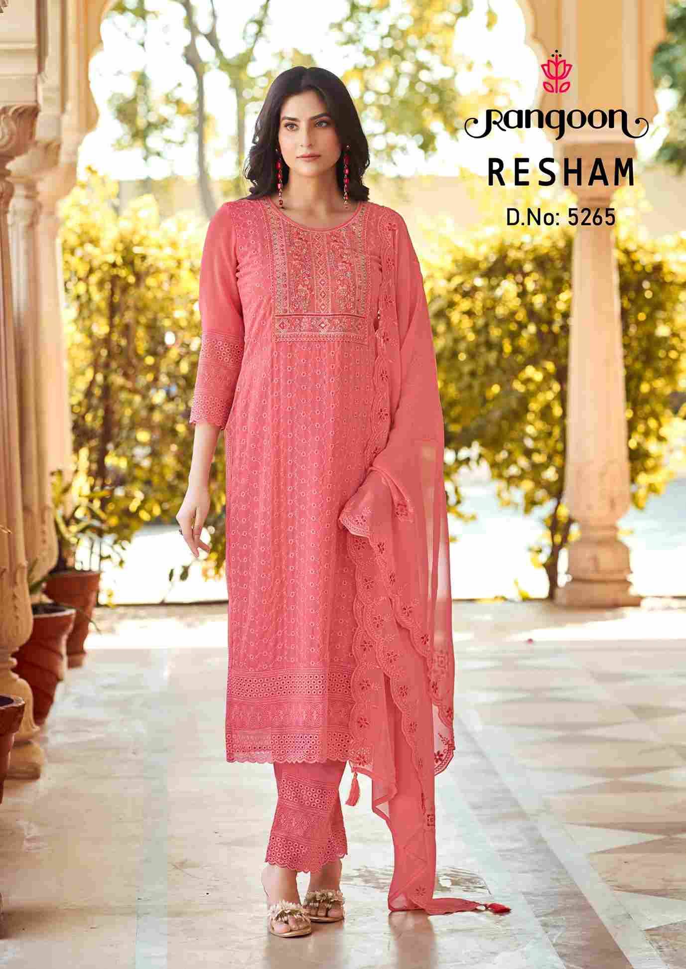 Resham By Rangoon 5261 To 5266 Series Beautiful Stylish Festive Suits Fancy Colorful Casual Wear & Ethnic Wear & Ready To Wear Georgette Embroidered Dresses At Wholesale Price