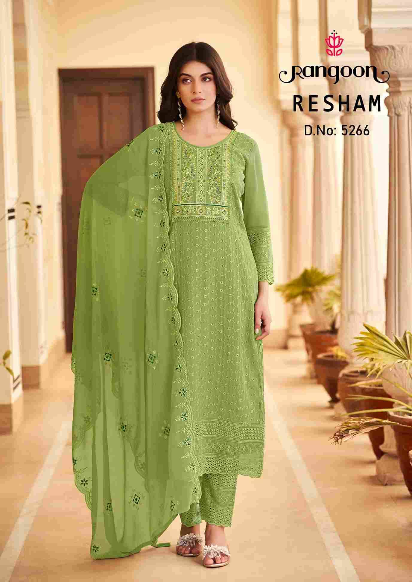 Resham By Rangoon 5261 To 5266 Series Beautiful Stylish Festive Suits Fancy Colorful Casual Wear & Ethnic Wear & Ready To Wear Georgette Embroidered Dresses At Wholesale Price