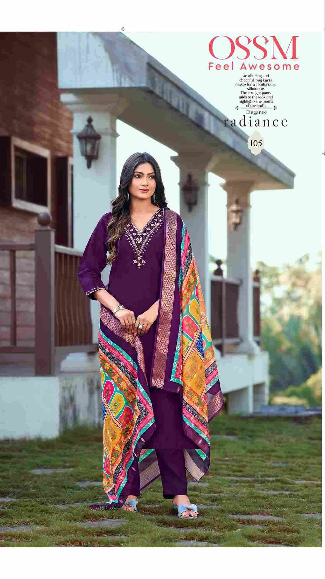 Noorie Vol-3 By Ossm 101 To 106 Series Beautiful Stylish Fancy Colorful Casual Wear & Ethnic Wear Viscose Silk Embroidered Dresses At Wholesale Price