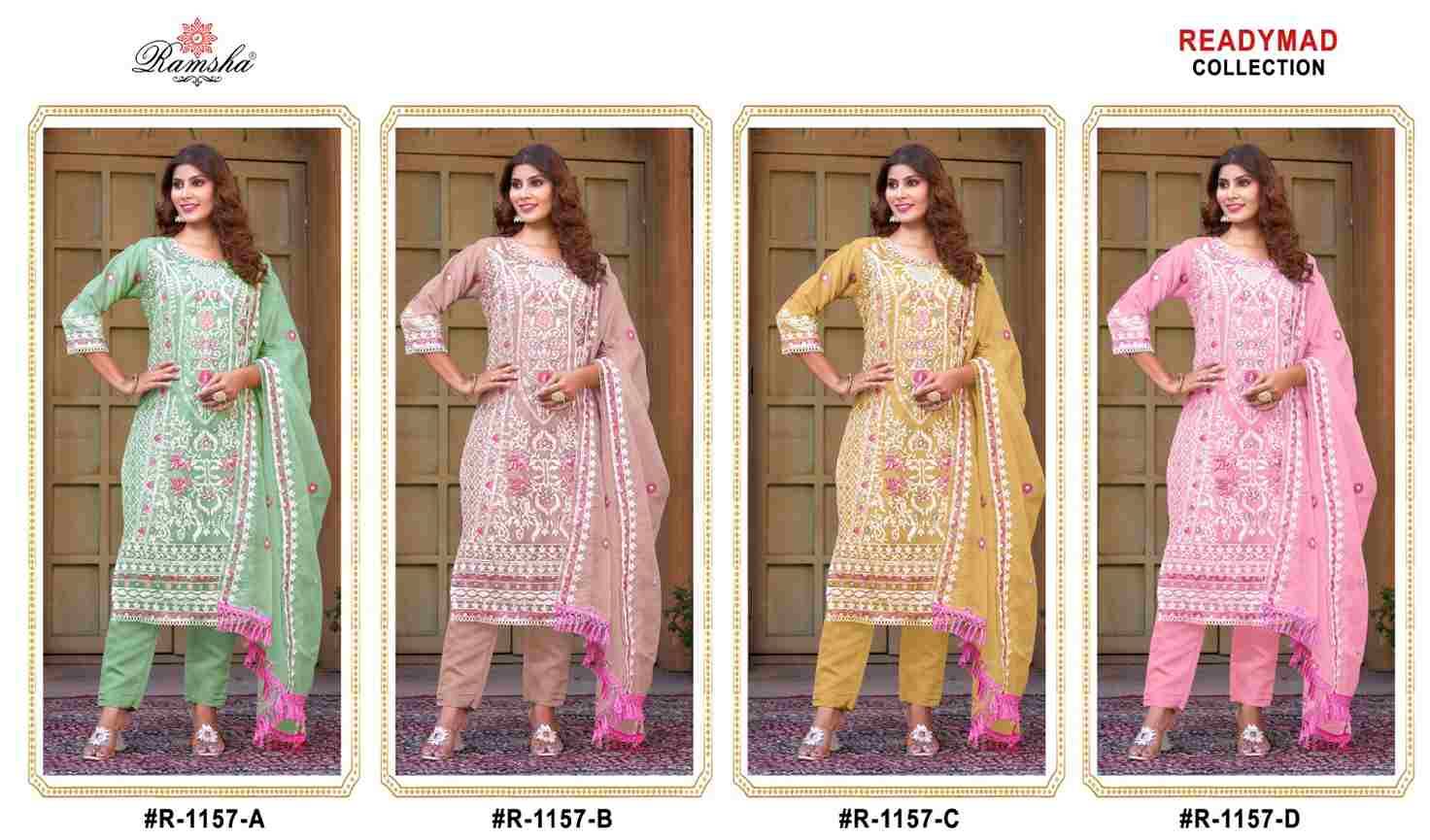 Ramsha 1157 Colours By Ramsha 1157-A To 1157-D Series Beautiful Pakistani Suits Colorful Stylish Fancy Casual Wear & Ethnic Wear Organza Dresses At Wholesale Price