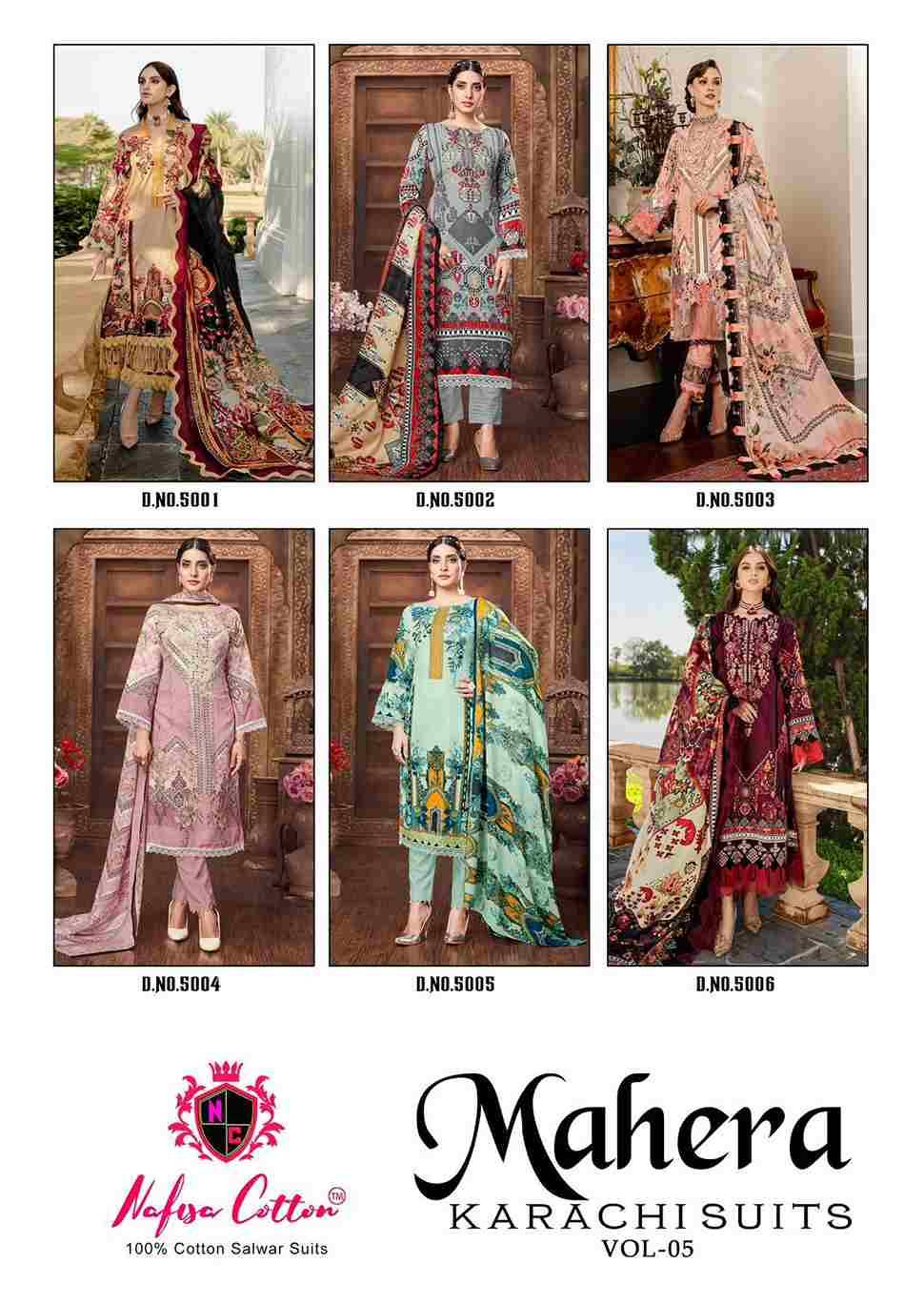 Mahera Vol-5 By Nafisa Cotton 5001 To 5006 Series Beautiful Festive Suits Stylish Fancy Colorful Casual Wear & Ethnic Wear Soft Cotton Print Dresses At Wholesale Price