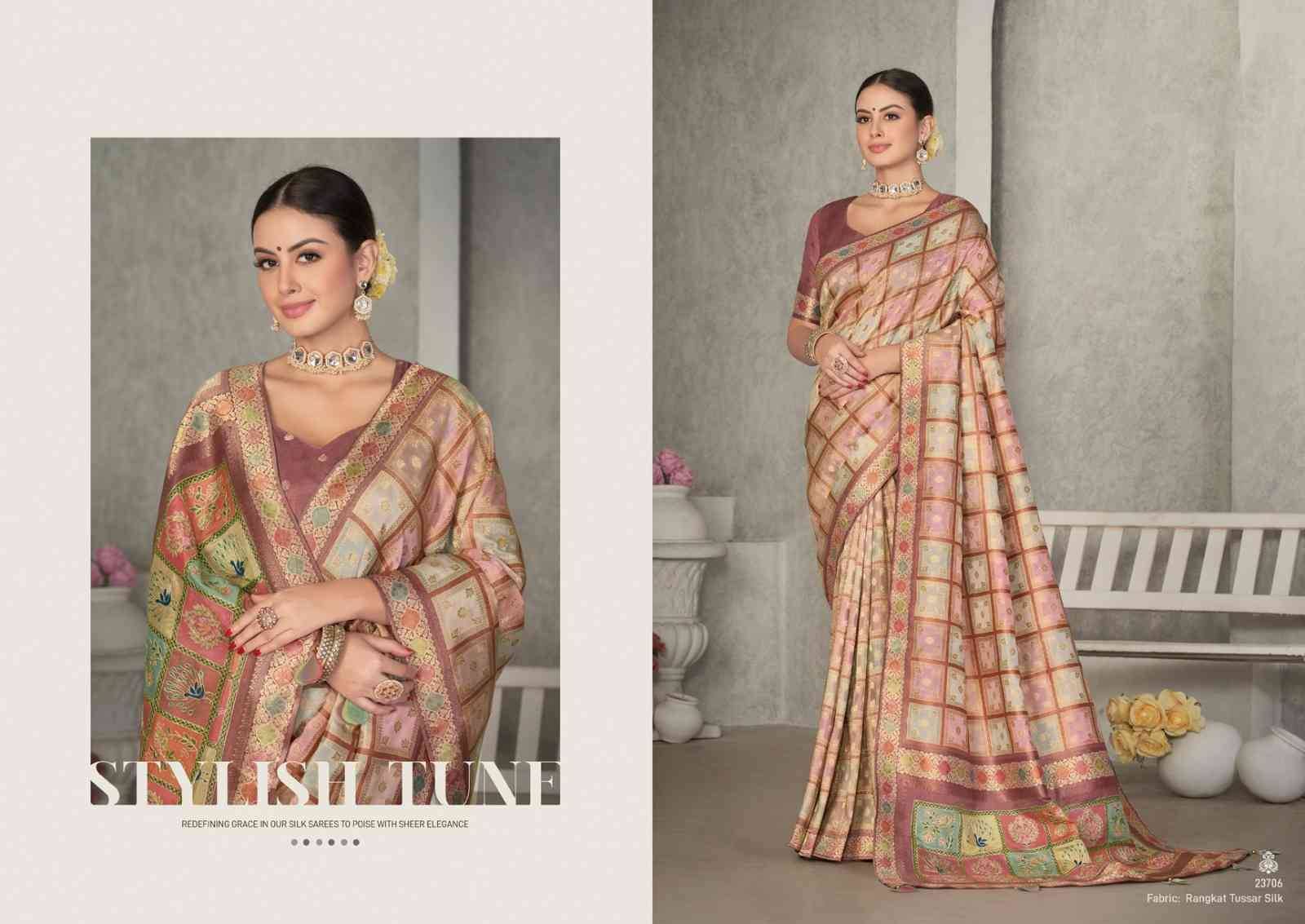 Eshani By Mohmanthan 23706 To 23714 Series Indian Traditional Wear Collection Beautiful Stylish Fancy Colorful Party Wear & Occasional Wear Silk Sarees At Wholesale Price