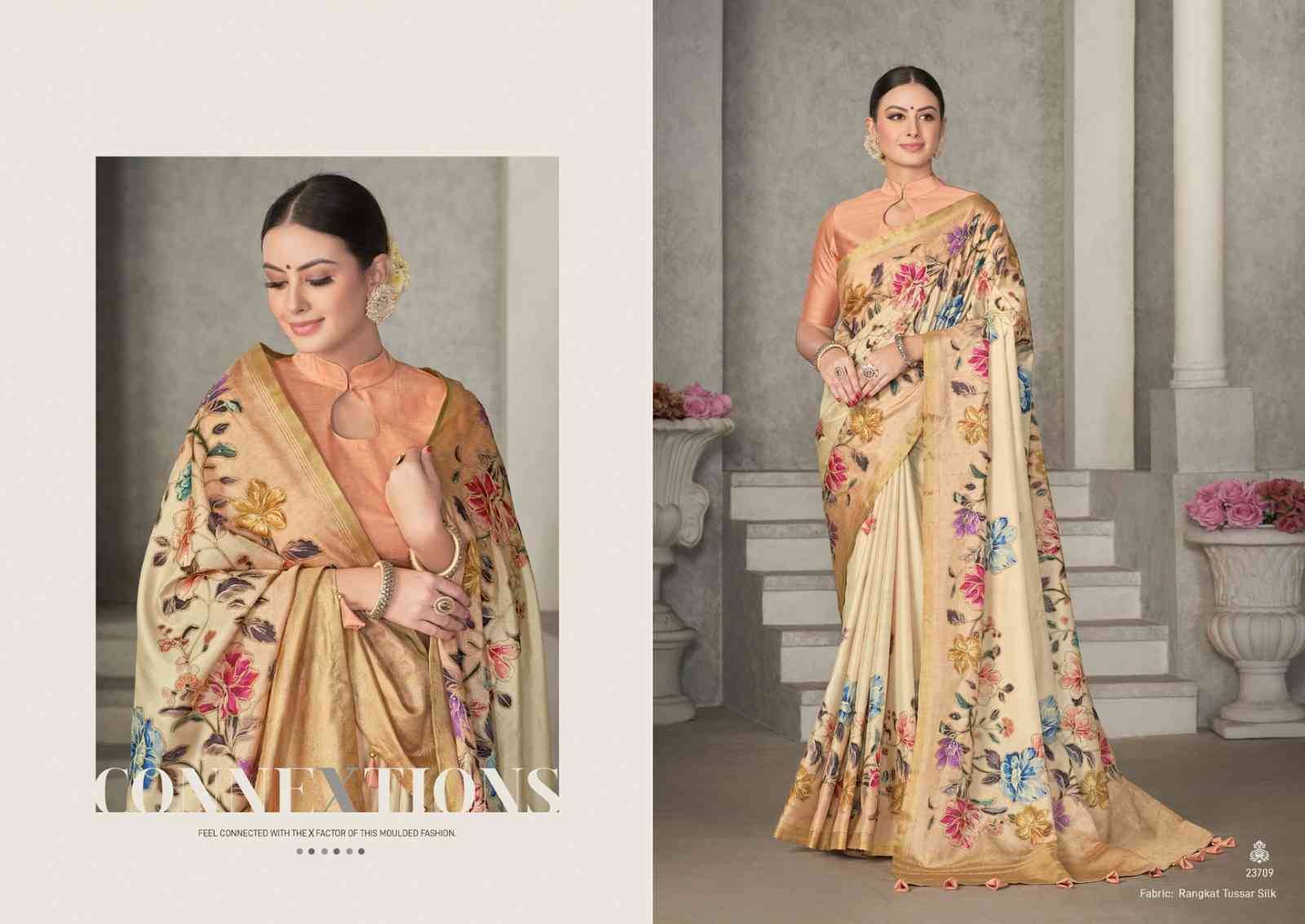 Eshani By Mohmanthan 23706 To 23714 Series Indian Traditional Wear Collection Beautiful Stylish Fancy Colorful Party Wear & Occasional Wear Silk Sarees At Wholesale Price