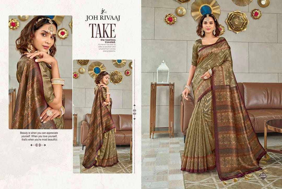 Janisha-1010 By Joh Rivaaj 101001 To 101007 Series Indian Traditional Wear Collection Beautiful Stylish Fancy Colorful Party Wear & Occasional Wear Silk Sarees At Wholesale Price