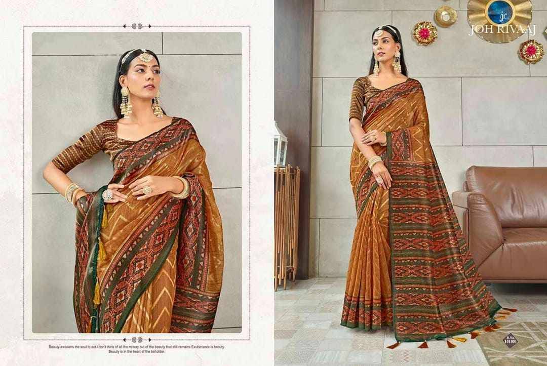 Janisha-1010 By Joh Rivaaj 101001 To 101007 Series Indian Traditional Wear Collection Beautiful Stylish Fancy Colorful Party Wear & Occasional Wear Silk Sarees At Wholesale Price