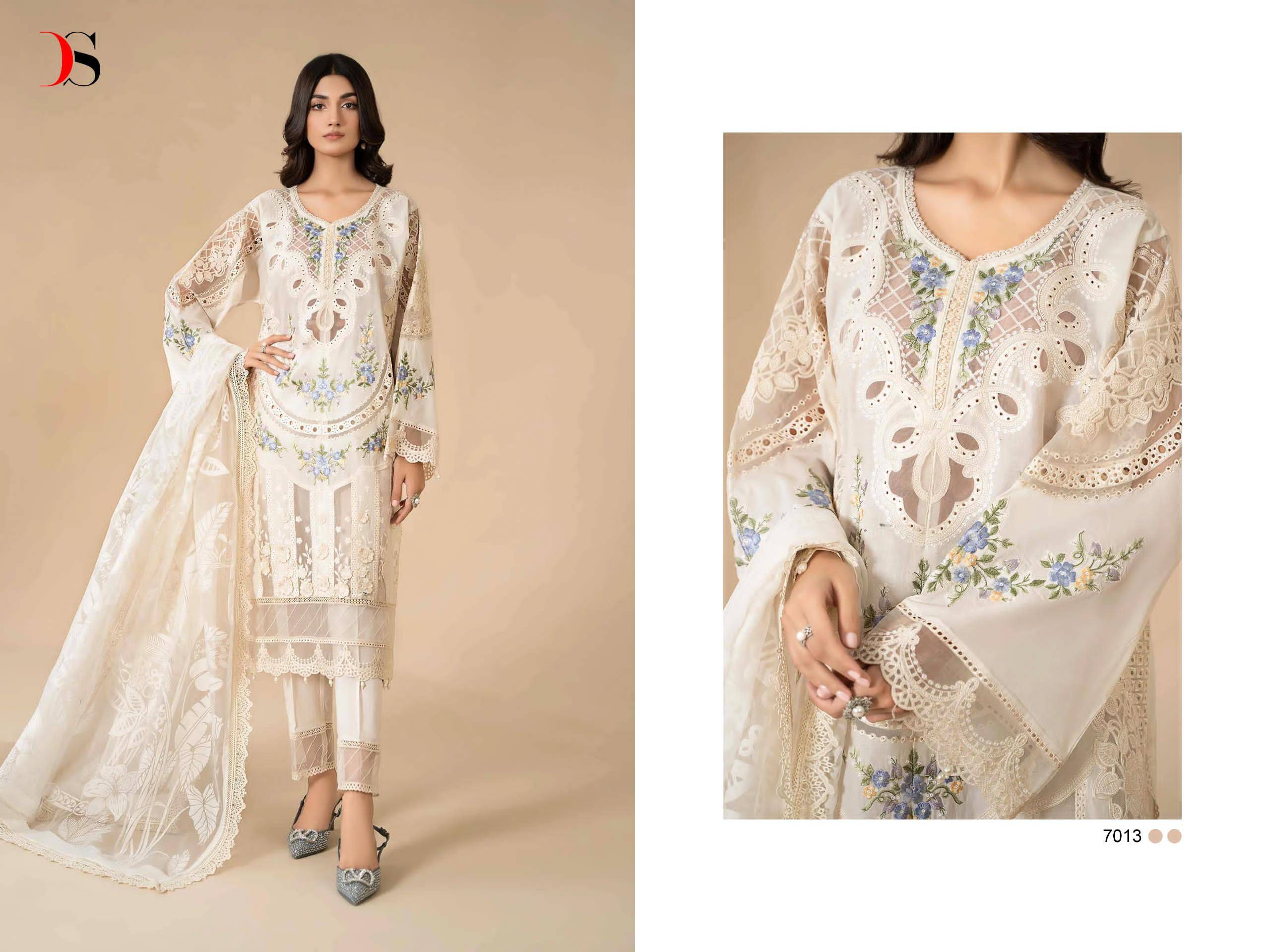 Maria.B. Festive Collection-24 By Deepsy Suits 7011 To 7016 Series Designer Pakistani Suits Beautiful Fancy Stylish Colorful Party Wear & Occasional Wear Pure Organza With Embroidery Dresses At Wholesale Price