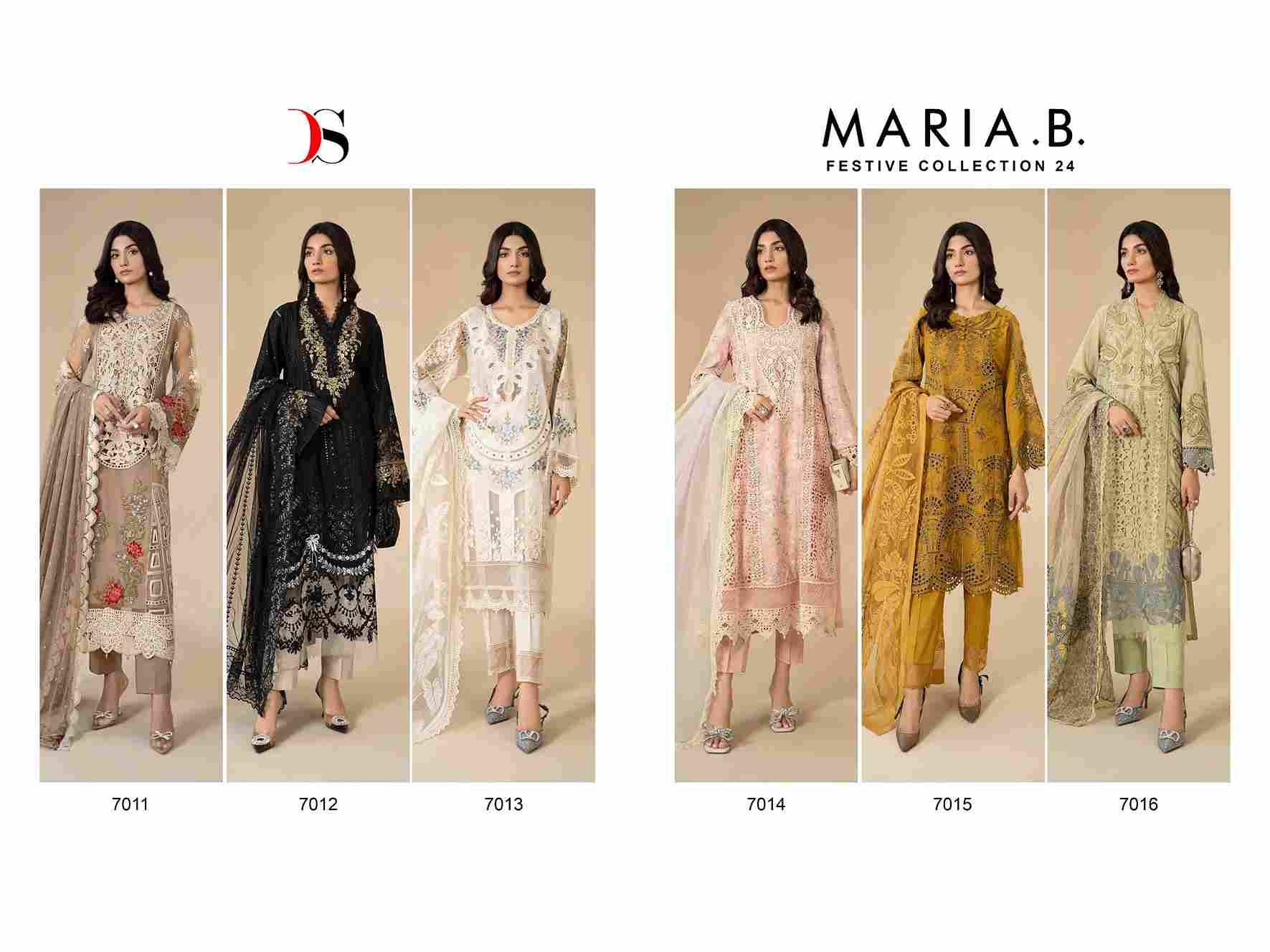 Maria.B. Festive Collection-24 By Deepsy Suits 7011 To 7016 Series Designer Pakistani Suits Beautiful Fancy Stylish Colorful Party Wear & Occasional Wear Pure Organza With Embroidery Dresses At Wholesale Price