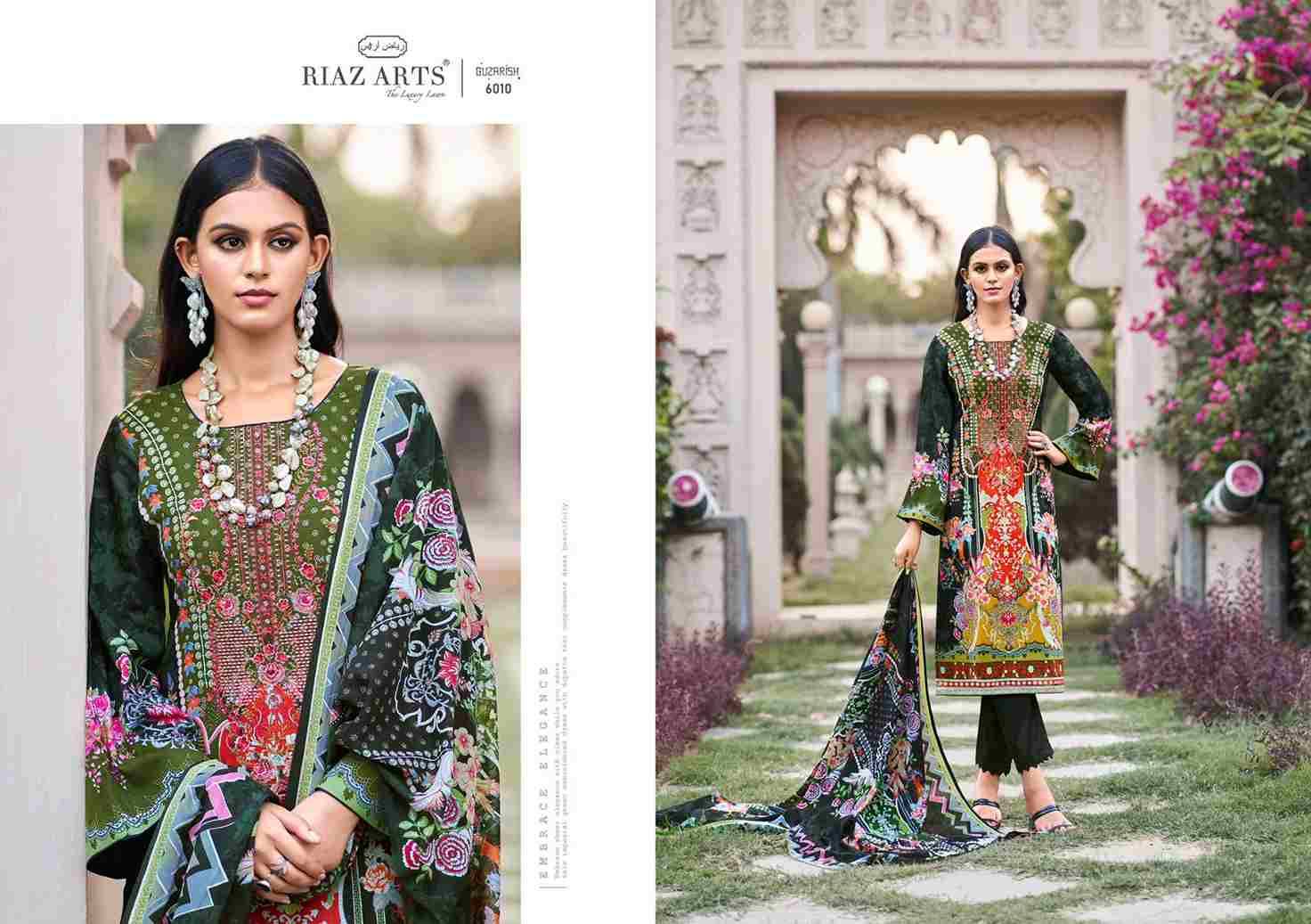 Guzarish By Riaz Arts 6010 To 6015 Series Designer Pakistani Suits Collection Beautiful Stylish Fancy Colorful Party Wear & Occasional Wear Pure Lawn Print With Embroidered Dresses At Wholesale Price