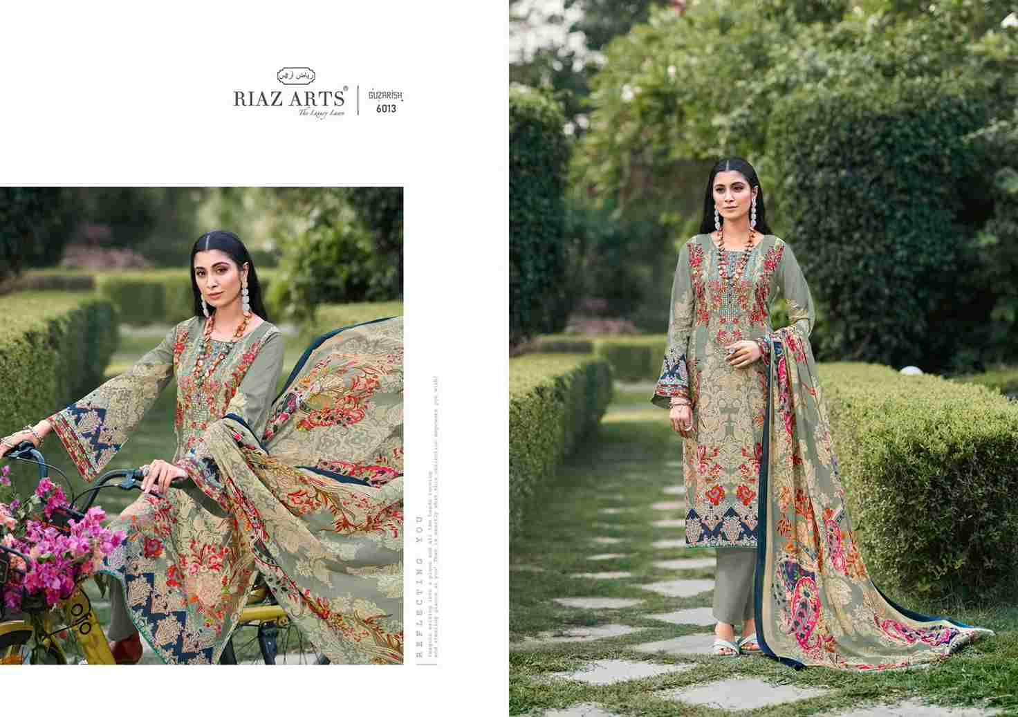 Guzarish By Riaz Arts 6010 To 6015 Series Designer Pakistani Suits Collection Beautiful Stylish Fancy Colorful Party Wear & Occasional Wear Pure Lawn Print With Embroidered Dresses At Wholesale Price