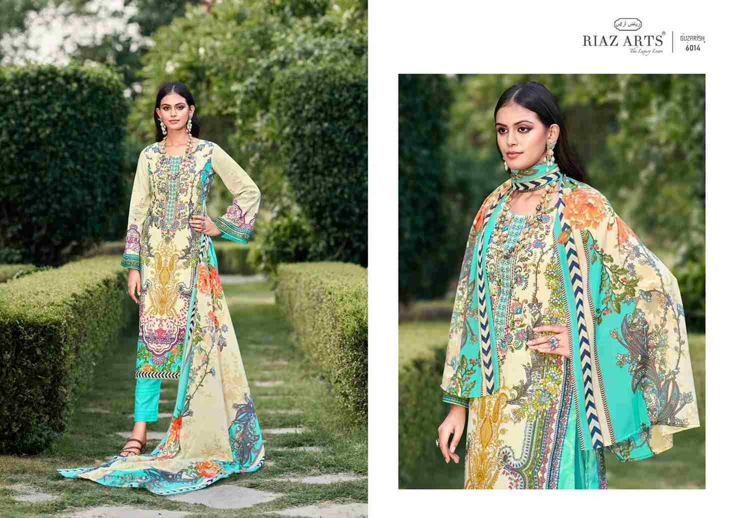 Guzarish By Riaz Arts 6010 To 6015 Series Designer Pakistani Suits Collection Beautiful Stylish Fancy Colorful Party Wear & Occasional Wear Pure Lawn Print With Embroidered Dresses At Wholesale Price