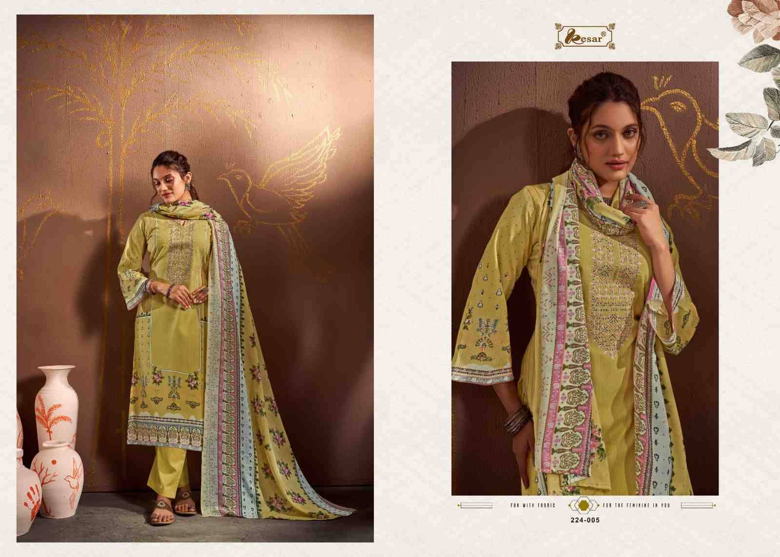 Naira Vol-60 By Kesar 224-001 To 224-006 Series Beautiful Festive Suits Stylish Fancy Colorful Casual Wear & Ethnic Wear Pure Lawn Cotton Print Dresses At Wholesale Price