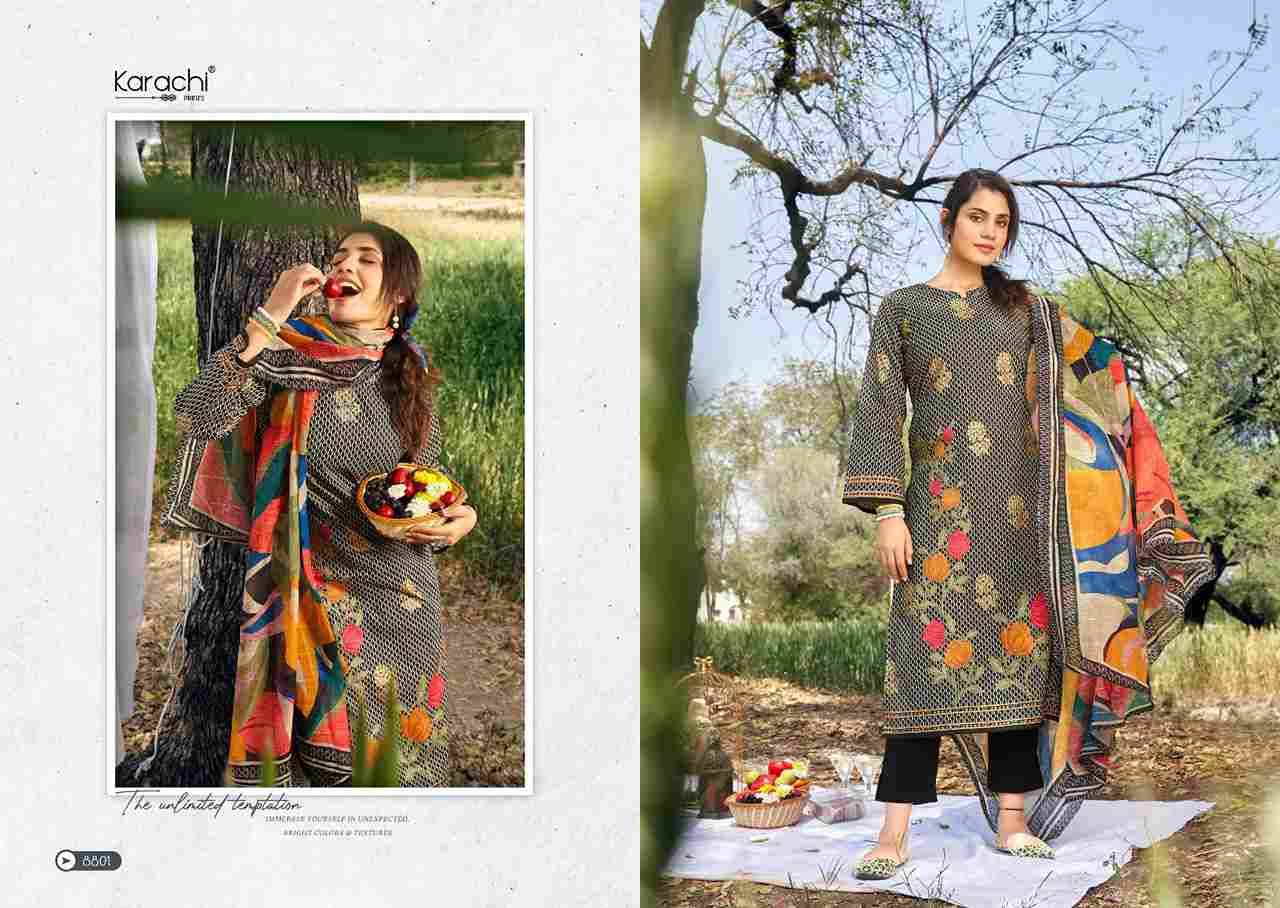 Alfaaz By Karachi Prints 8801 To 8804 Series Beautiful Festive Suits Colorful Stylish Fancy Casual Wear & Ethnic Wear Pure Cambric Print With Embroidered Dresses At Wholesale Price