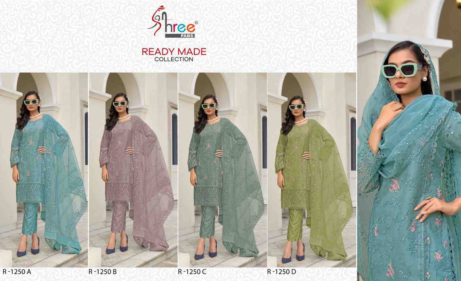 Shree Fabs Hit Design R-1250 Colours By Shree Fabs R-1250-A To R-1250-D Series Beautiful Pakistani Suits Stylish Fancy Colorful Party Wear & Occasional Wear Organza Embroidered Dresses At Wholesale Price