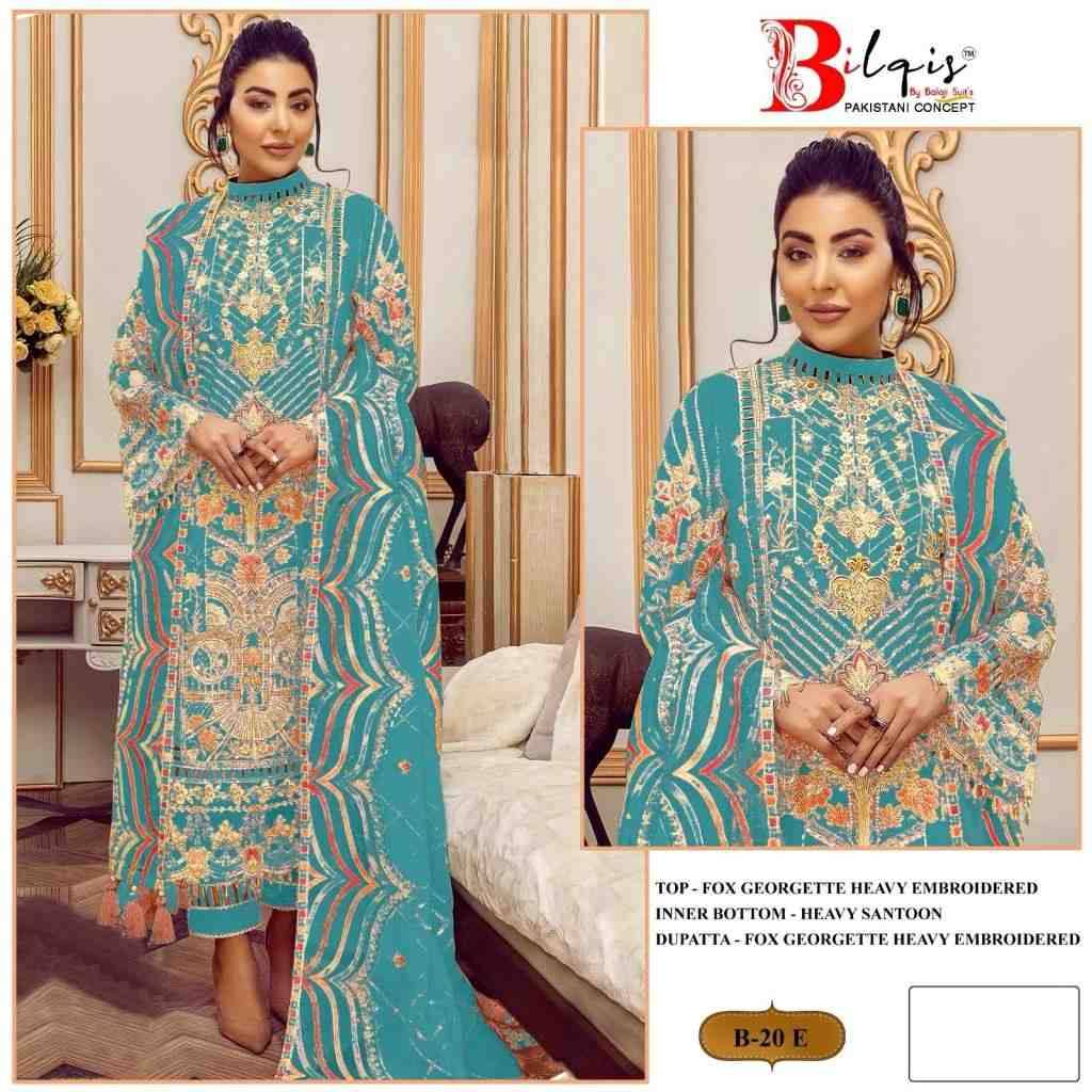 Bilqis 20 Colours Vol-2 By Bilqis 20-E To 20-H Series Beautiful Pakistani Suits Stylish Fancy Colorful Party Wear & Occasional Wear Faux Georgette Embroidery Dresses At Wholesale Price