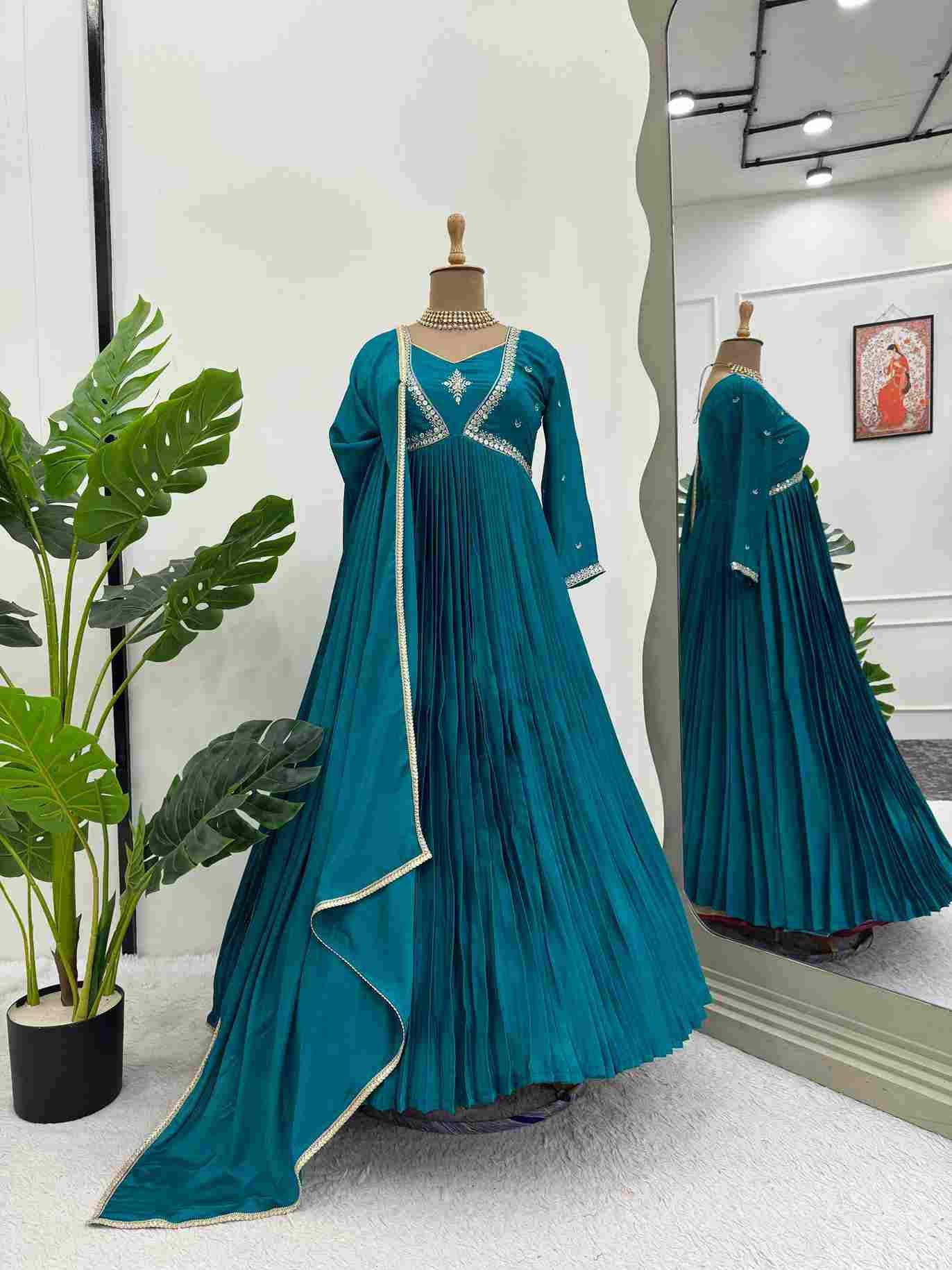 5726 By Fashid Wholesale 01 To 04 Series Designer Stylish Fancy Colorful Beautiful Party Wear & Ethnic Wear Collection Chinnon Silk Gown With Bottom At Wholesale Price