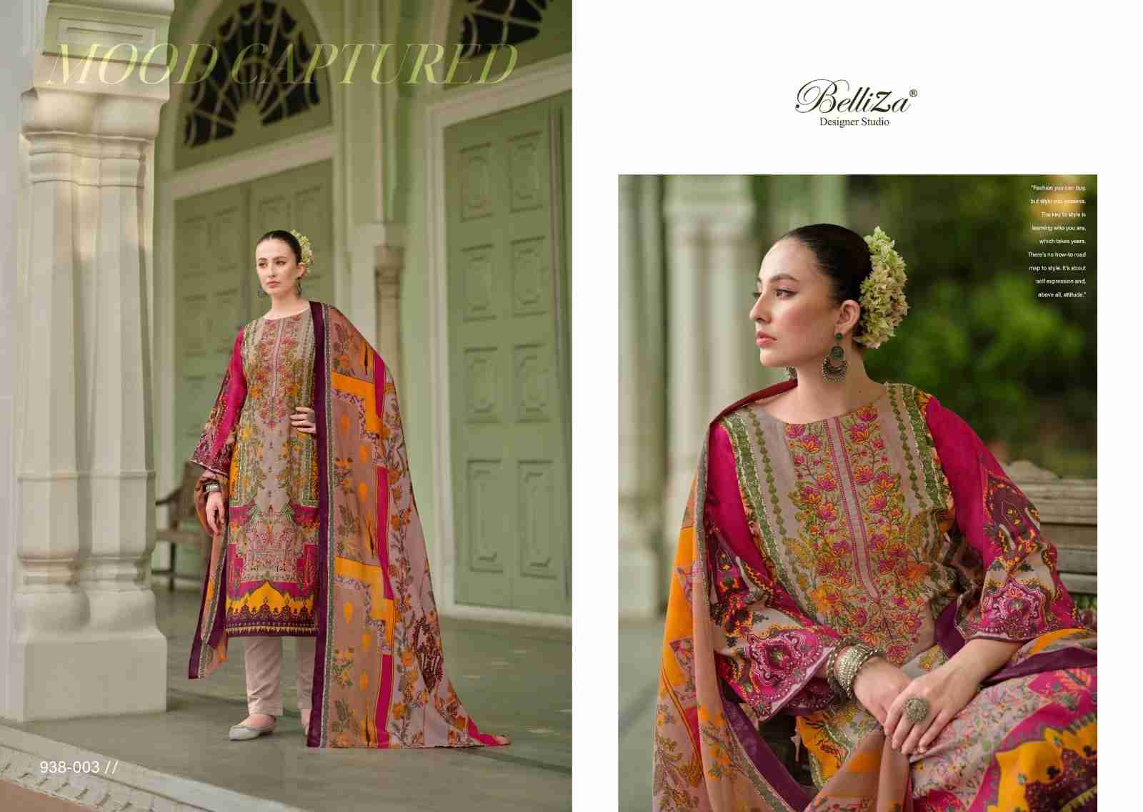 Naira Vol-60 By Belliza 938-001 To 938-008 Series Beautiful Festive Suits Stylish Fancy Colorful Casual Wear & Ethnic Wear Pure Cotton Print Dresses At Wholesale Price