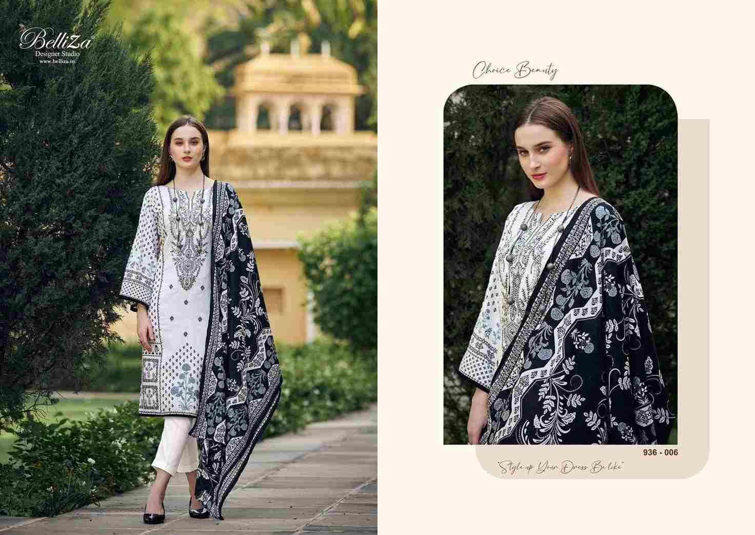 Naira Black And White Vol-2 By Belliza 936-001 To 936-008 Series Designer Suits Beautiful Fancy Colorful Stylish Party Wear & Occasional Wear Pure Jam Cotton Dresses At Wholesale Price