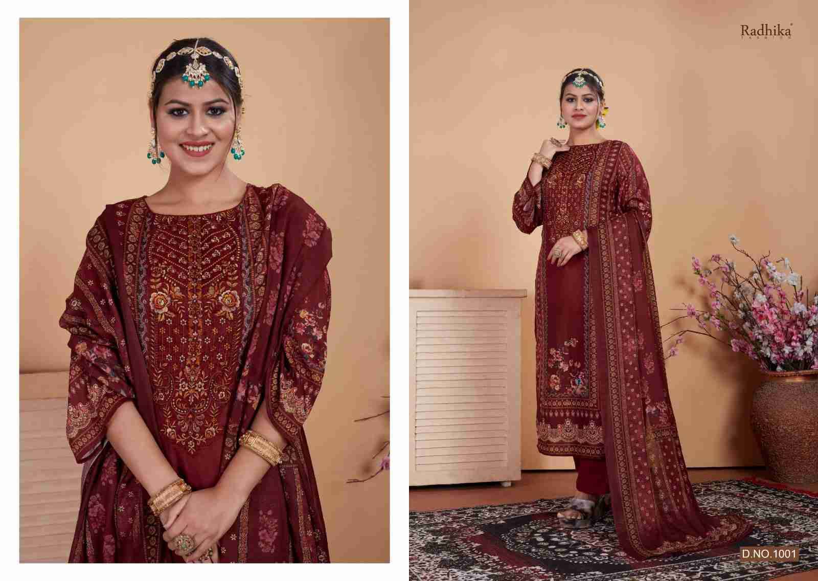 Razo By Azara 1001 To 1004 Series Beautiful Festive Suits Colorful Stylish Fancy Casual Wear & Ethnic Wear Muslin Print Dresses At Wholesale Price