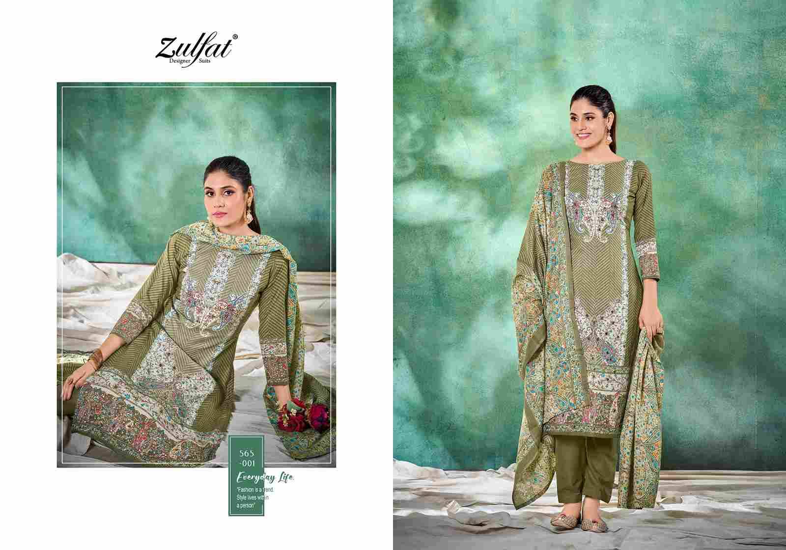 Tania Vol-3 By Zulfat 565-001 To 565-006 Series Beautiful Festive Suits Stylish Fancy Colorful Casual Wear & Ethnic Wear Pure Cotton Print Dresses At Wholesale Price