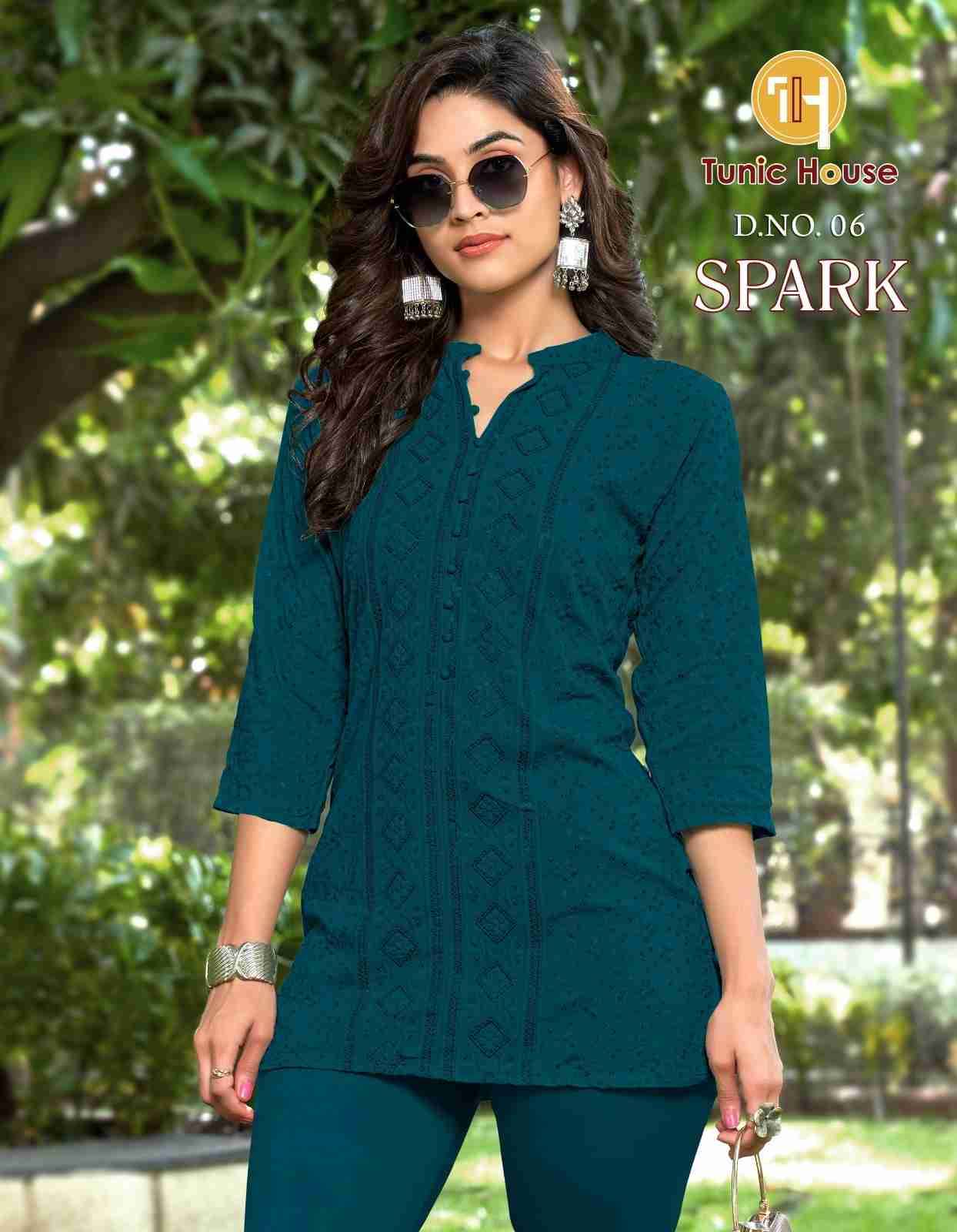 Spark By Tunic House Designer Stylish Fancy Colorful Beautiful Party Wear & Ethnic Wear Collection Viscose Rayon Tops At Wholesale Price