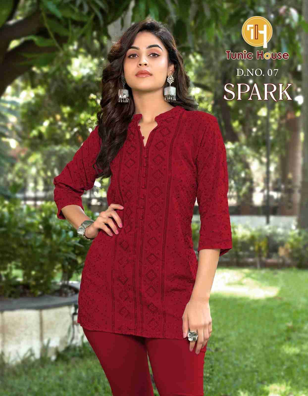 Spark By Tunic House Designer Stylish Fancy Colorful Beautiful Party Wear & Ethnic Wear Collection Viscose Rayon Tops At Wholesale Price