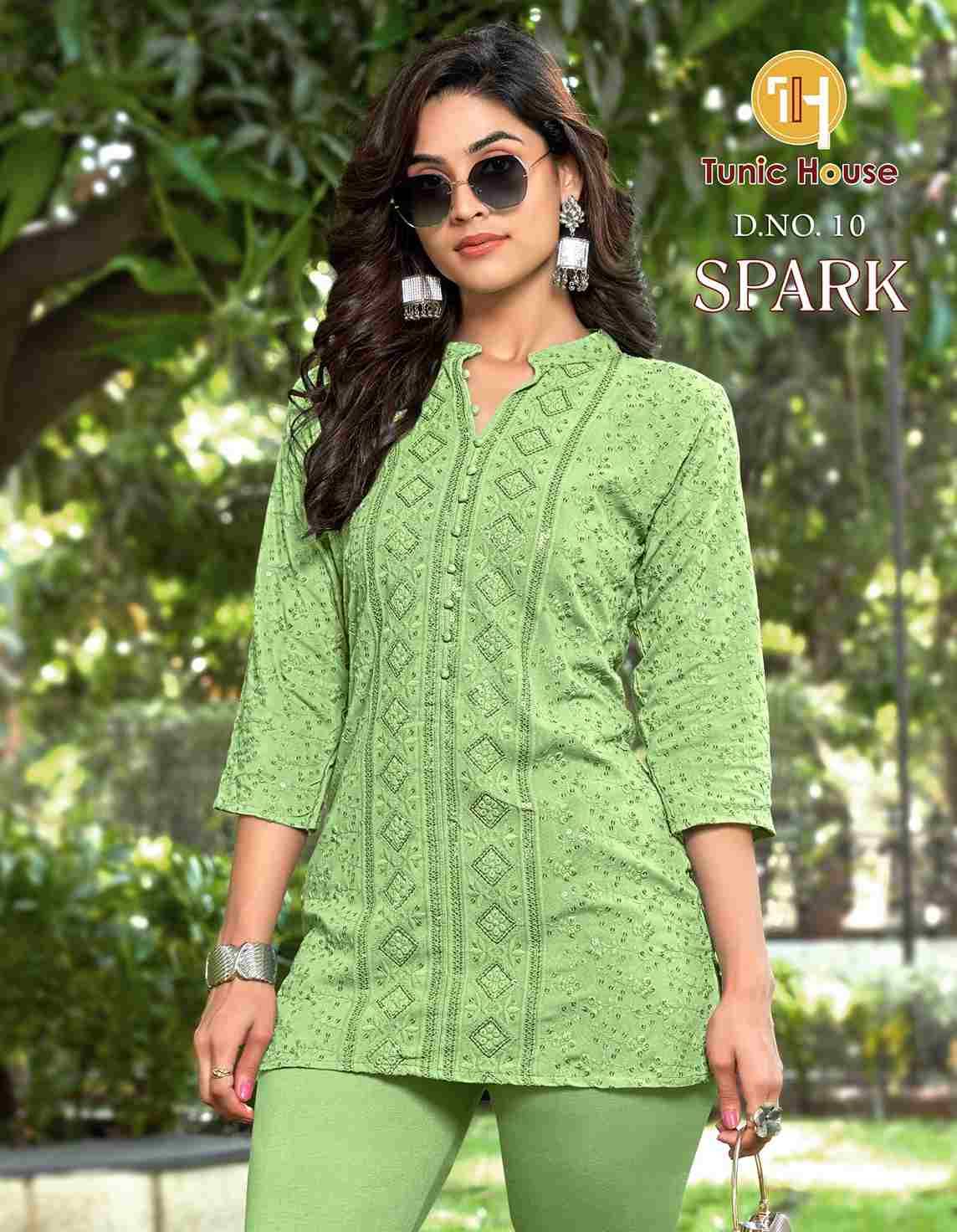 Spark By Tunic House Designer Stylish Fancy Colorful Beautiful Party Wear & Ethnic Wear Collection Viscose Rayon Tops At Wholesale Price