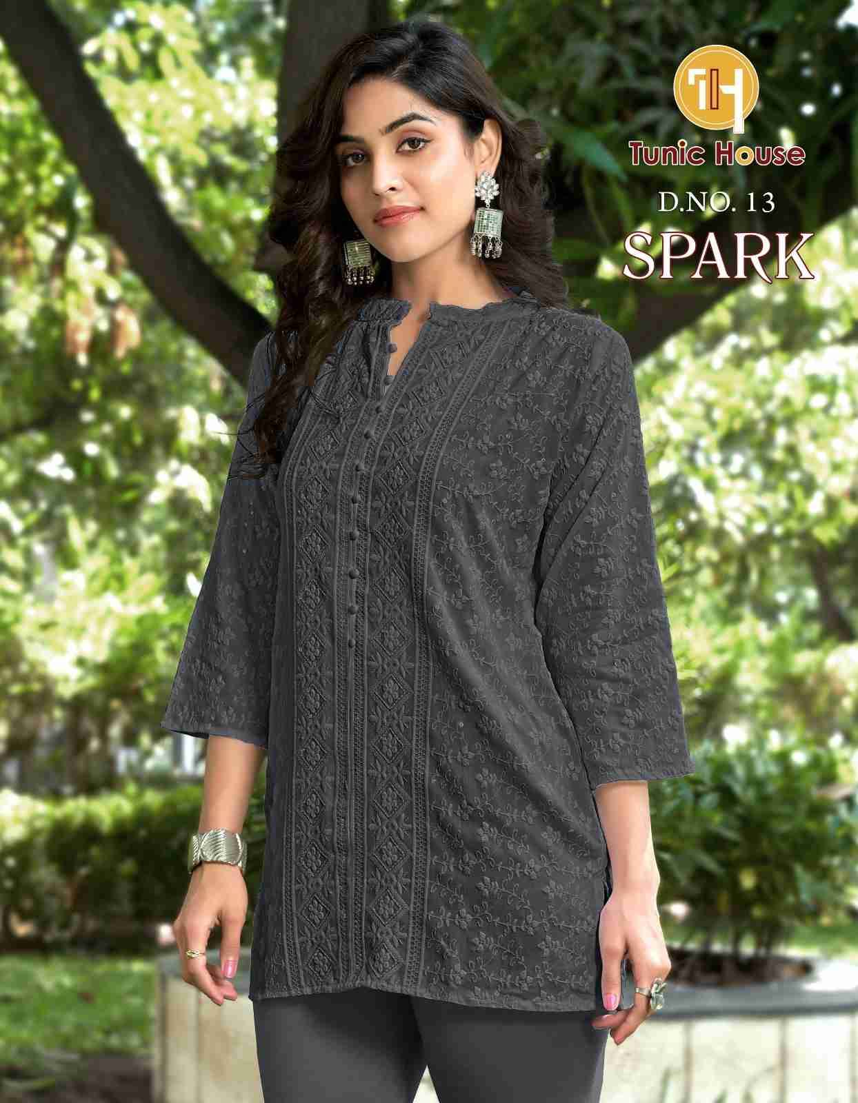 Spark By Tunic House Designer Stylish Fancy Colorful Beautiful Party Wear & Ethnic Wear Collection Viscose Rayon Tops At Wholesale Price