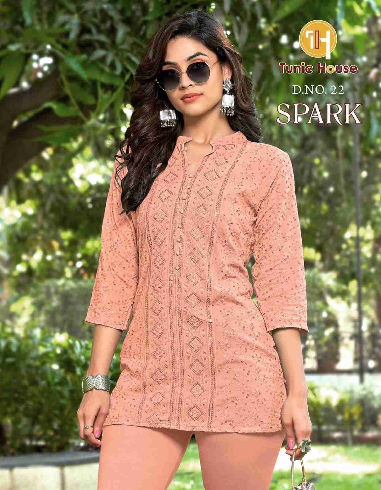 Spark By Tunic House Designer Stylish Fancy Colorful Beautiful Party Wear & Ethnic Wear Collection Viscose Rayon Tops At Wholesale Price