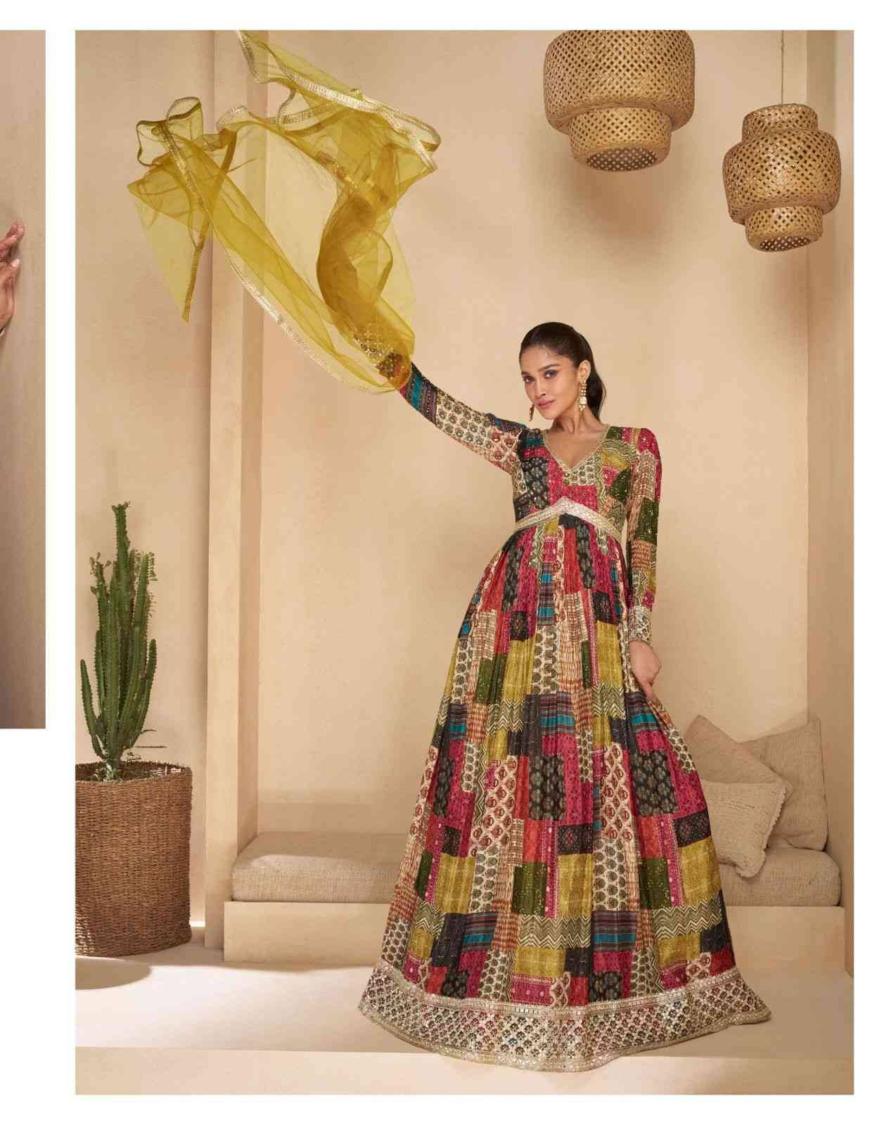 Noori By Sayuri 5505 To 5508 Series Designer Stylish Fancy Colorful Beautiful Party Wear & Ethnic Wear Collection Georgette Gown With Bottom At Wholesale Price