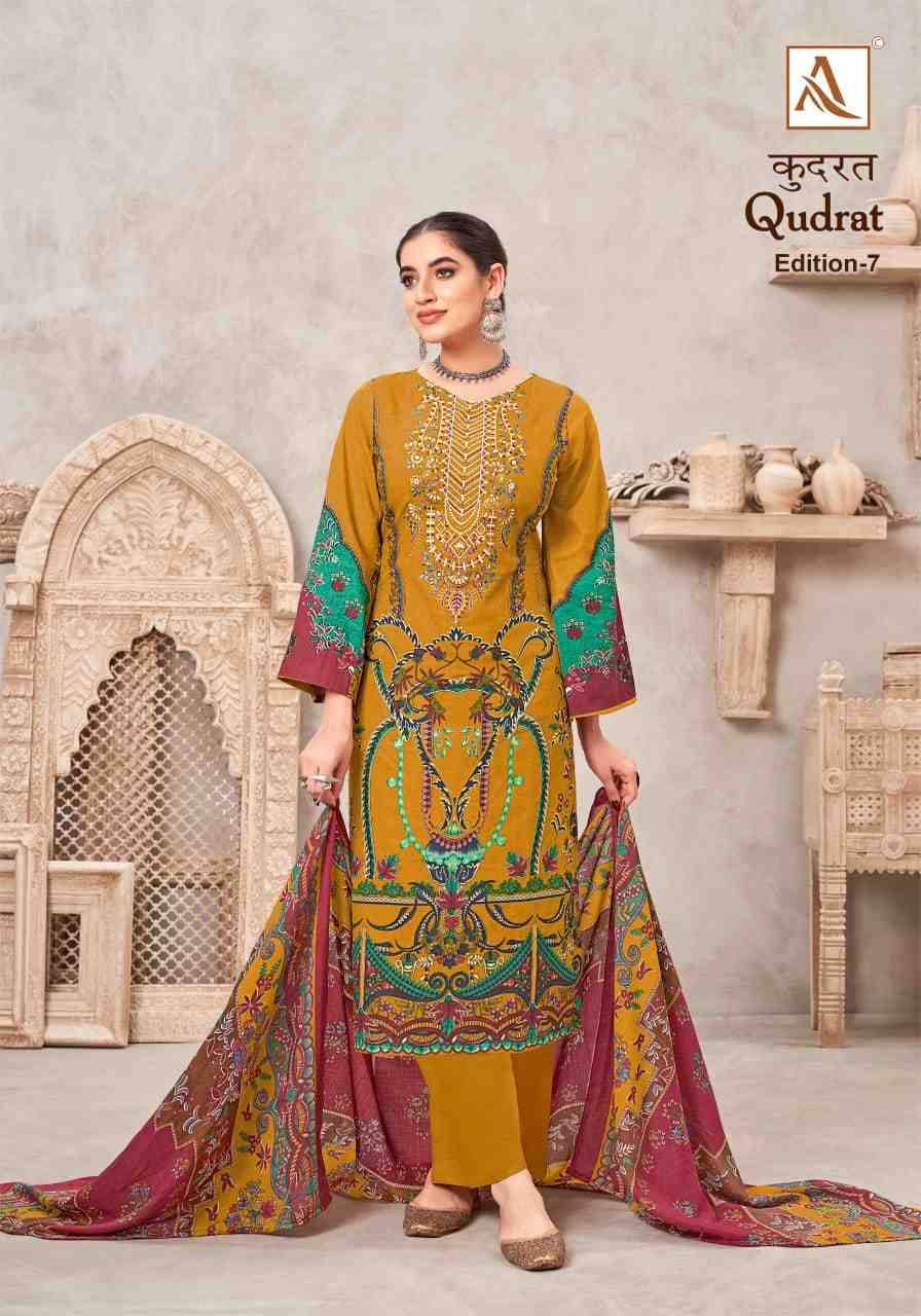 Qudrat Vol-7 By Alok Suit 1560-001 To 1560-008 Series Indian Traditional Wear Collection Beautiful Stylish Fancy Colorful Party Wear & Wear Cambric Cotton Dress At Wholesale Price