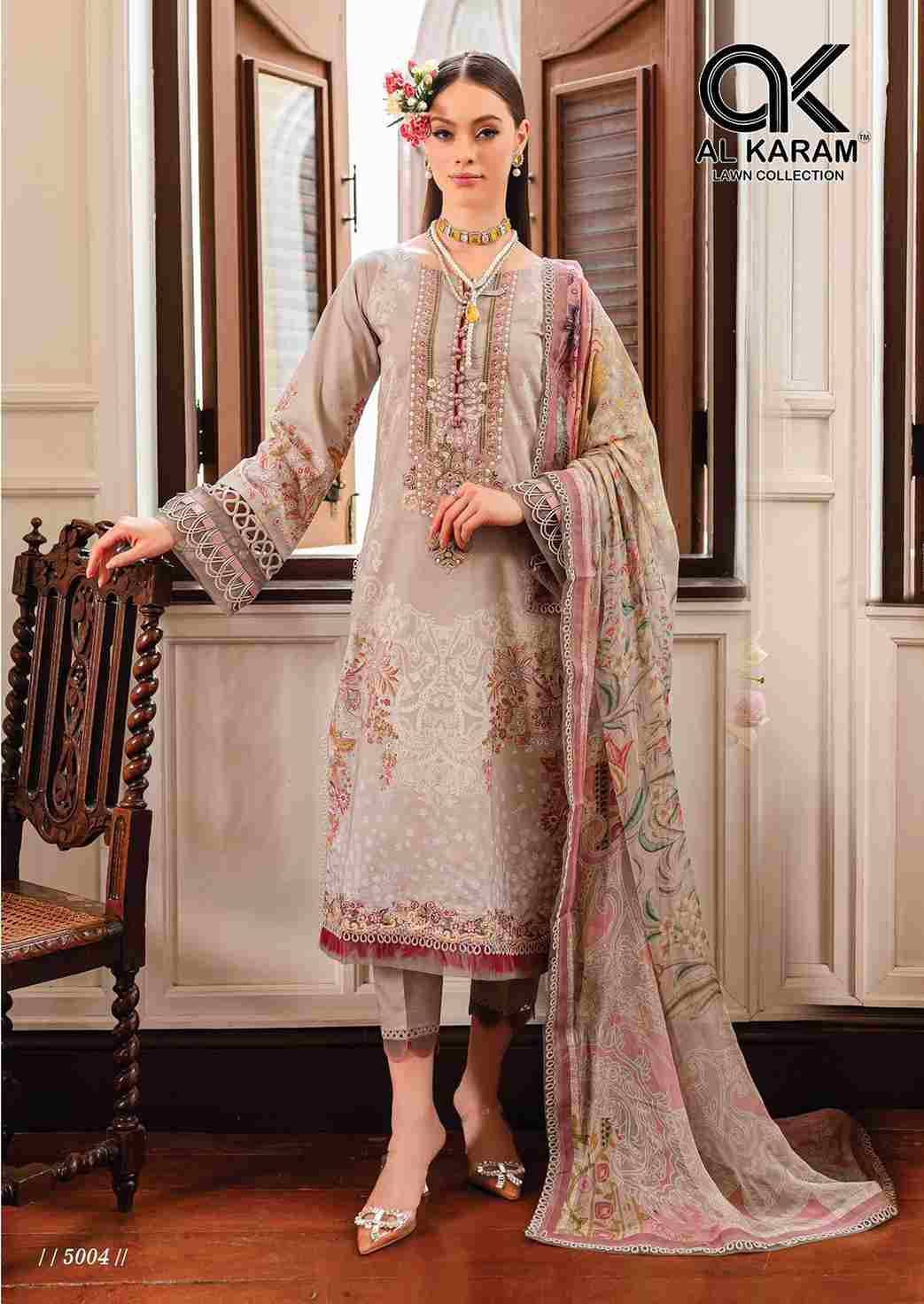 Queens Court Vol-5 By Al Karam Lawn Collection 5001 To 5006 Series Beautiful Suits Colorful Stylish Fancy Casual Wear & Ethnic Wear Pure Cambric Dresses At Wholesale Price