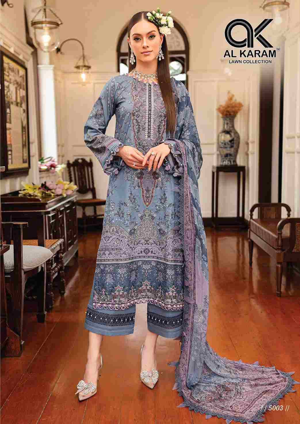 Queens Court Vol-5 By Al Karam Lawn Collection 5001 To 5006 Series Beautiful Suits Colorful Stylish Fancy Casual Wear & Ethnic Wear Pure Cambric Dresses At Wholesale Price