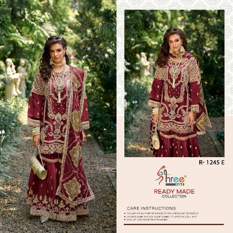 Shree Fabs Hit Design R-1245 Colours Vol-2 By Shree Fabs R-1245-E To R-1245-H Series Wholesale Designer Pakistani Suits Collection Beautiful Stylish Fancy Colorful Party Wear & Occasional Wear Organza With Embroidered Dresses At Wholesale Price