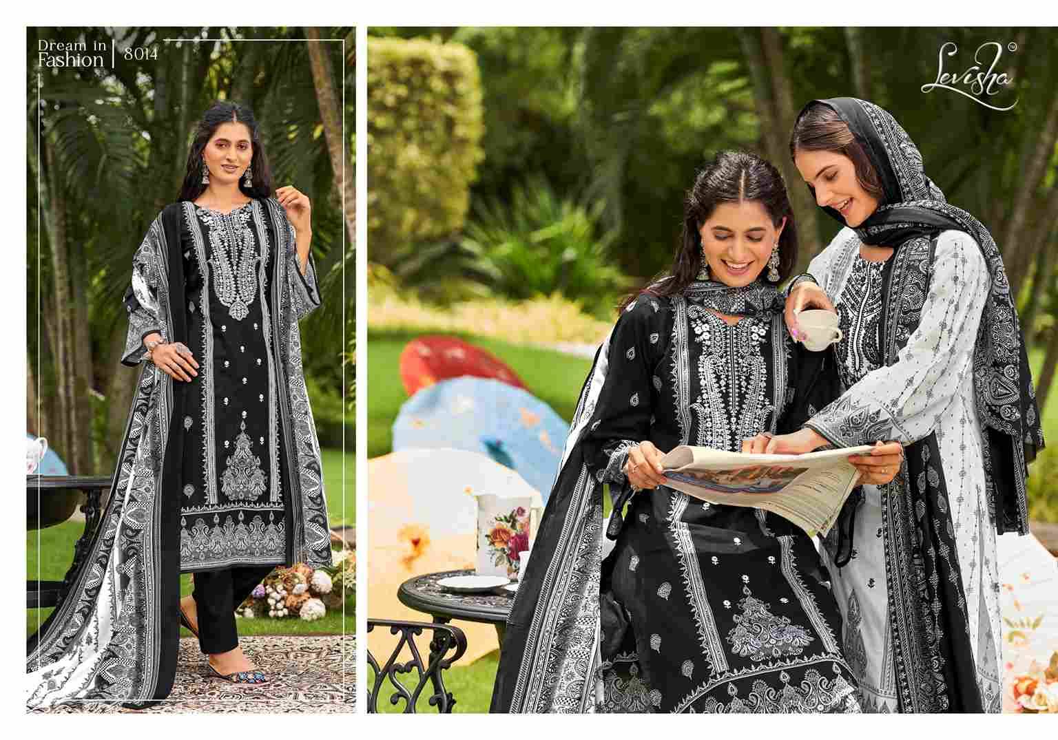 Naira Nx Vol-8 By Levisha 8013 To 8020 Series Festive Suits Beautiful Fancy Colorful Stylish Party Wear & Occasional Wear Cambric Lawn Cotton Print Dresses At Wholesale Price