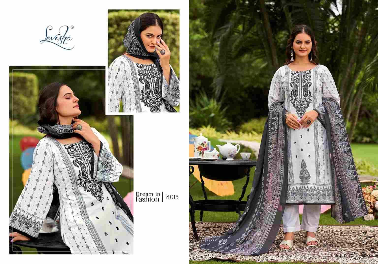 Naira Nx Vol-8 By Levisha 8013 To 8020 Series Festive Suits Beautiful Fancy Colorful Stylish Party Wear & Occasional Wear Cambric Lawn Cotton Print Dresses At Wholesale Price