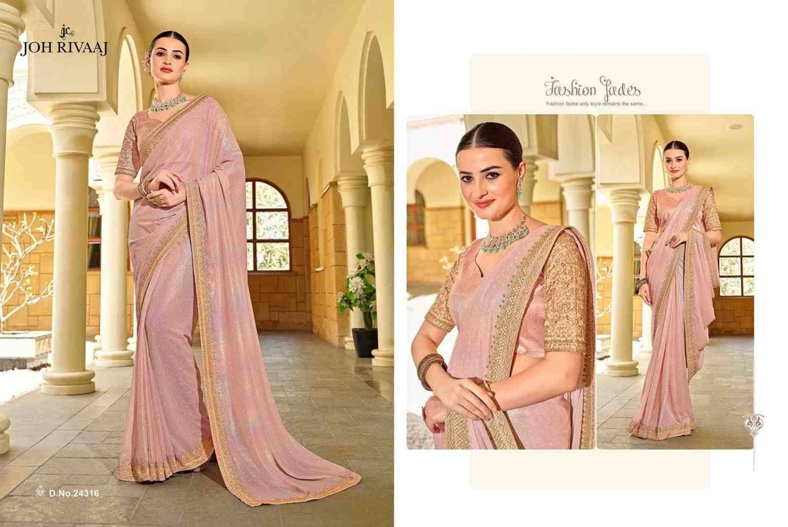 Joshika By Joh Rivaaj 24311 To 24319 Series Indian Traditional Wear Collection Beautiful Stylish Fancy Colorful Party Wear & Occasional Wear Organza Silk Sarees At Wholesale Price