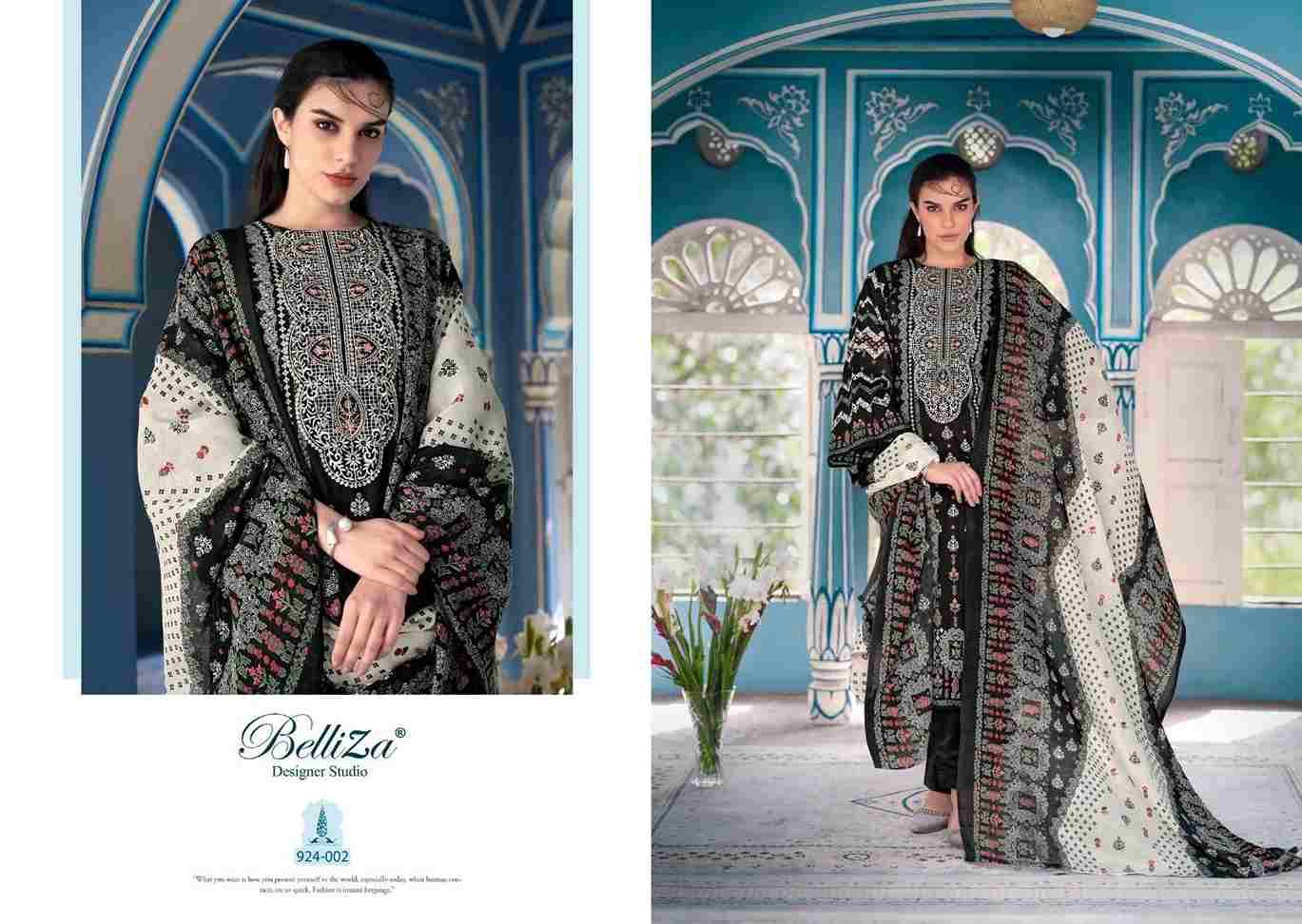 Naira Black And White By Belliza 924-001 To 924-008 Series Designer Suits Beautiful Fancy Colorful Stylish Party Wear & Occasional Wear Pure Jam Cotton Dresses At Wholesale Price